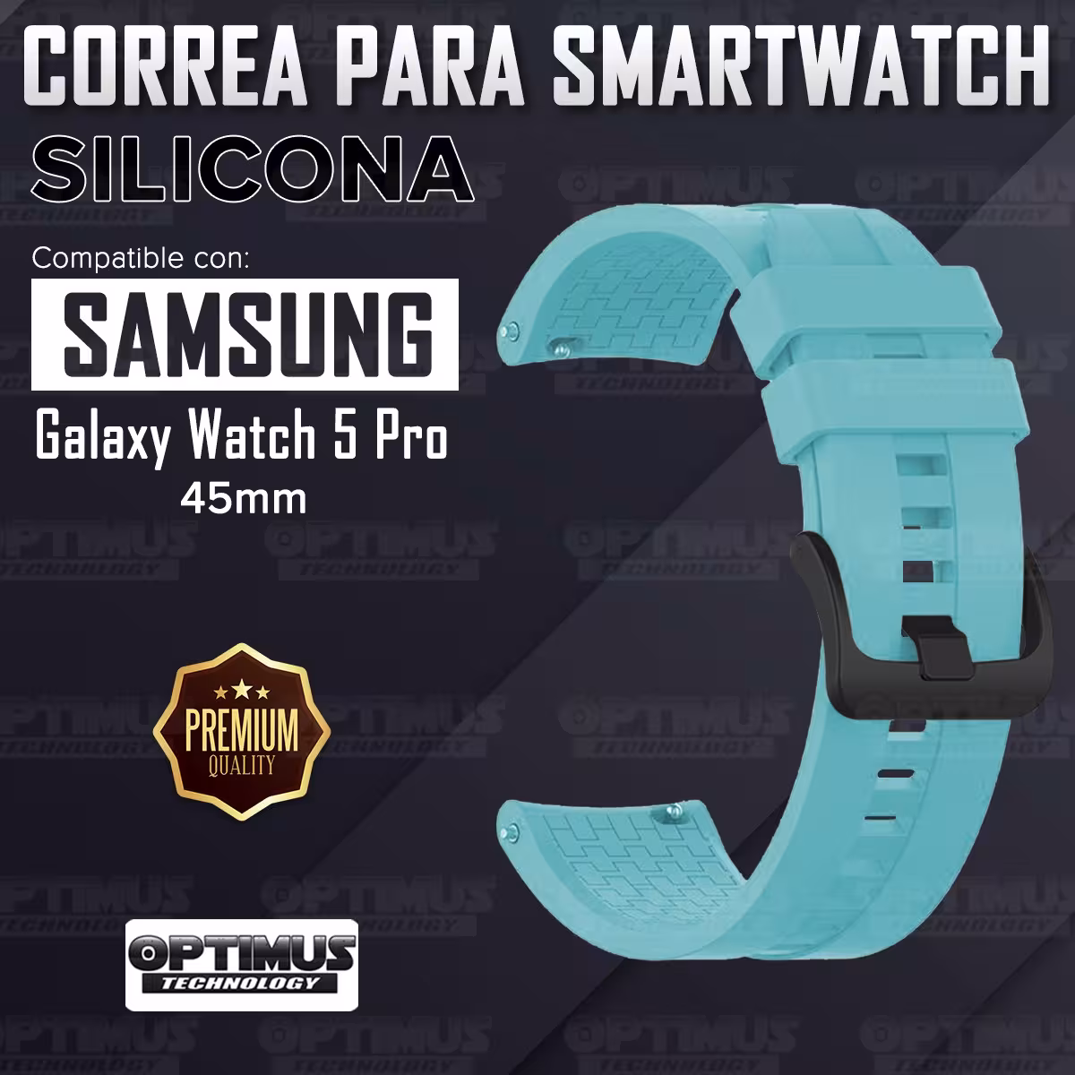 Kit Vidrio templado cerámico Y Correa Banda de Silicona para Smartwatch Reloj Inteligente Samsung Galaxy Watch 5 Pro 45mm