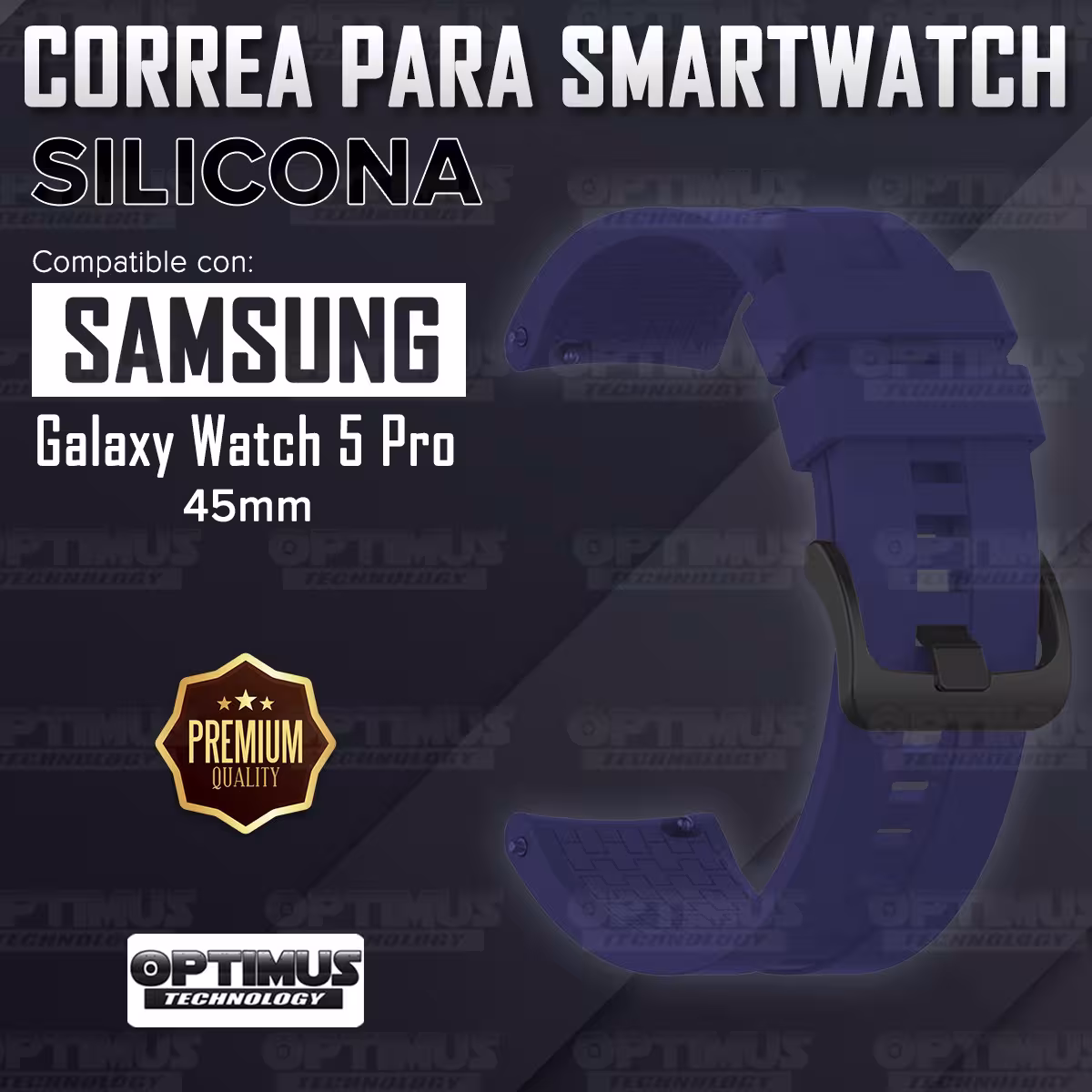 Kit Vidrio templado cerámico Y Correa Banda de Silicona para Smartwatch Reloj Inteligente Samsung Galaxy Watch 5 Pro 45mm