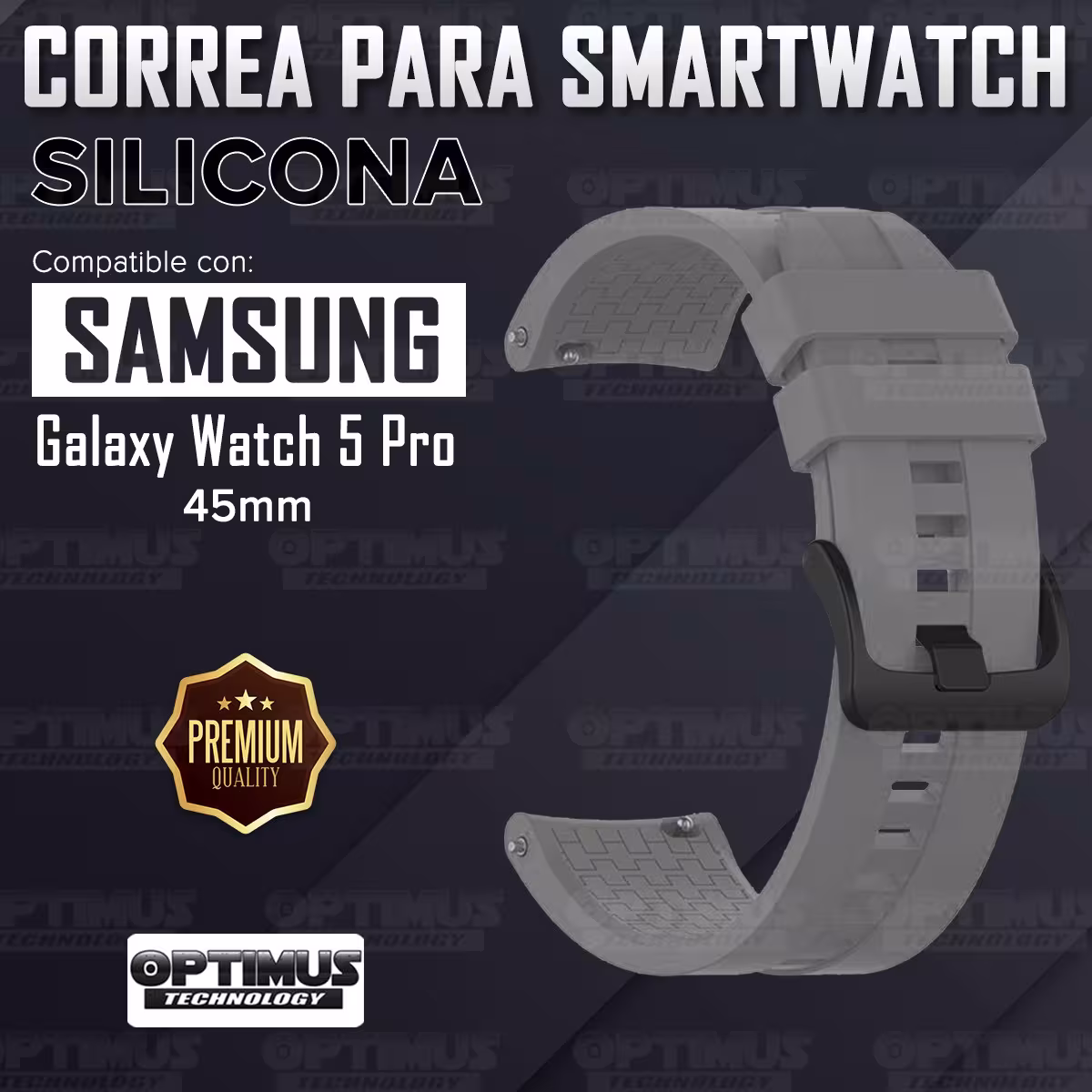 Kit Vidrio templado cerámico Y Correa Banda de Silicona para Smartwatch Reloj Inteligente Samsung Galaxy Watch 5 Pro 45mm