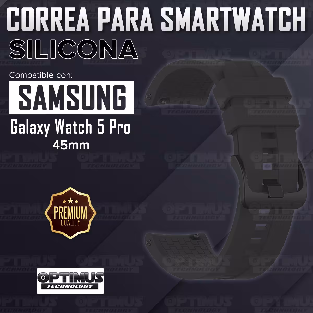Kit Vidrio templado cerámico Y Correa Banda de Silicona para Smartwatch Reloj Inteligente Samsung Galaxy Watch 5 Pro 45mm