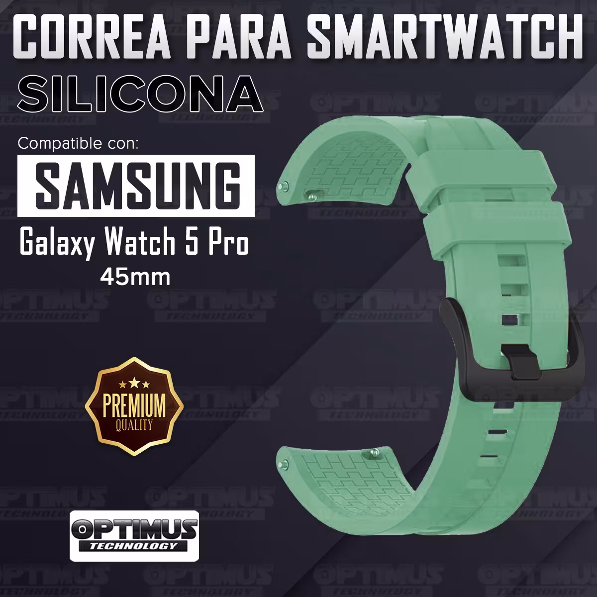Kit Vidrio templado cerámico Y Correa Banda de Silicona para Smartwatch Reloj Inteligente Samsung Galaxy Watch 5 Pro 45mm