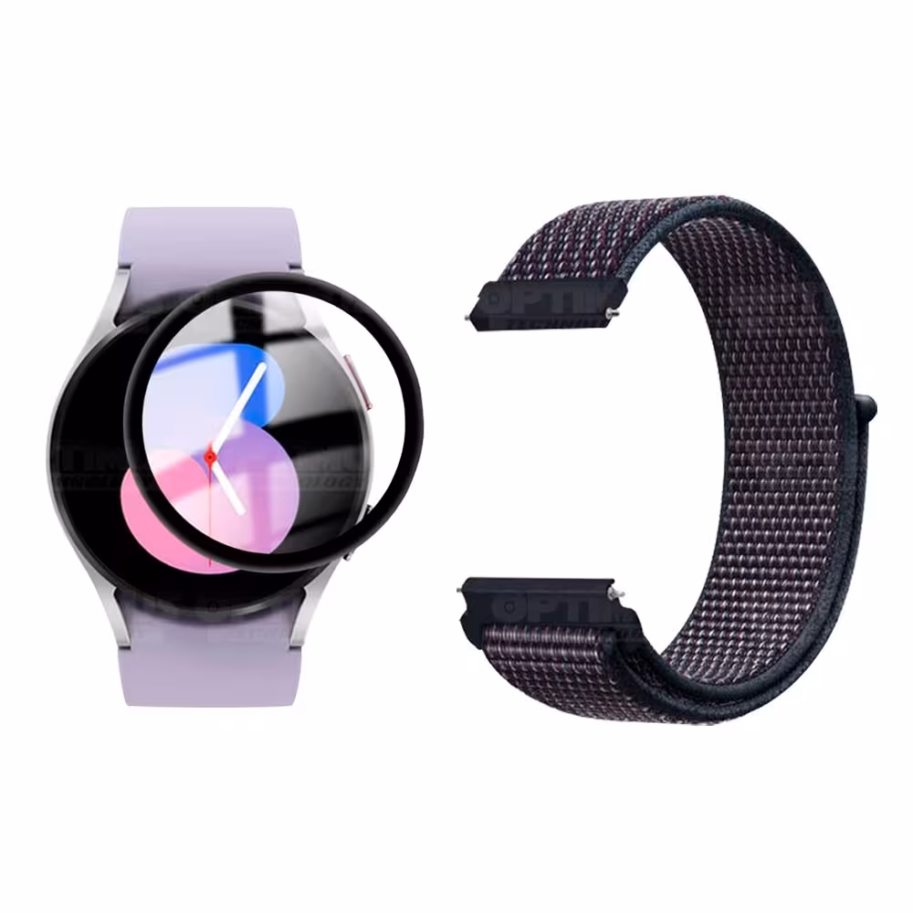 KIT Correa tipo velcro y Vidrio templado cerámico para Reloj Smartwatch Samsung Galaxy Watch 5 40mm SM-R900