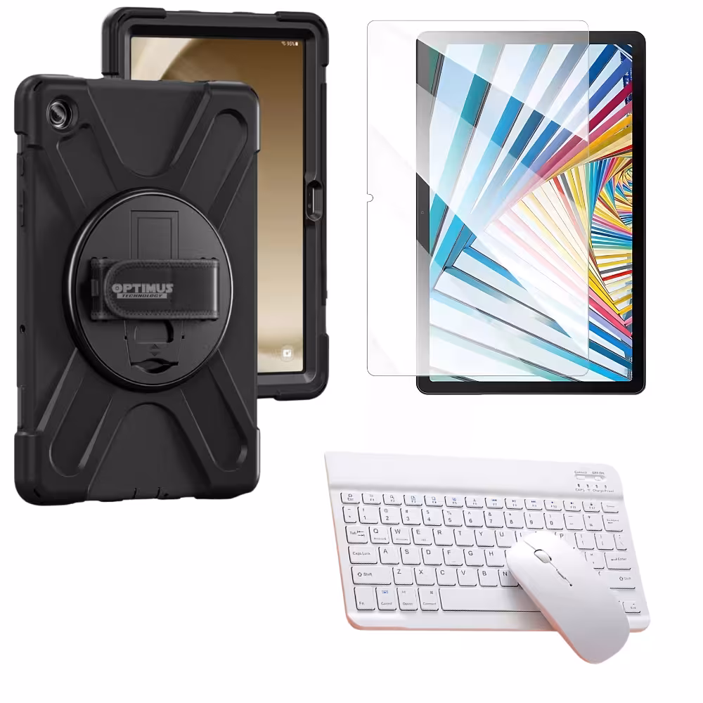Kit Vidrio + Case Protector con correa + Teclado Bluetooth Tablet Lenovo M10 HD 3rd Gen TB-328 2022 10.1 Pulgadas ZAAF0071CO
