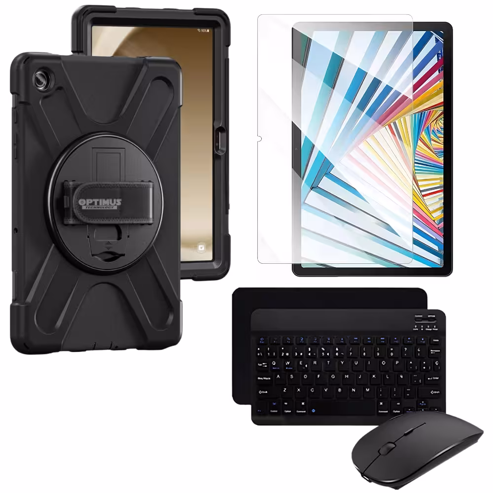 Kit Vidrio + Case Protector con correa + Teclado Bluetooth Tablet Lenovo M10 HD 3rd Gen TB-328 2022 10.1 Pulgadas ZAAF0071CO