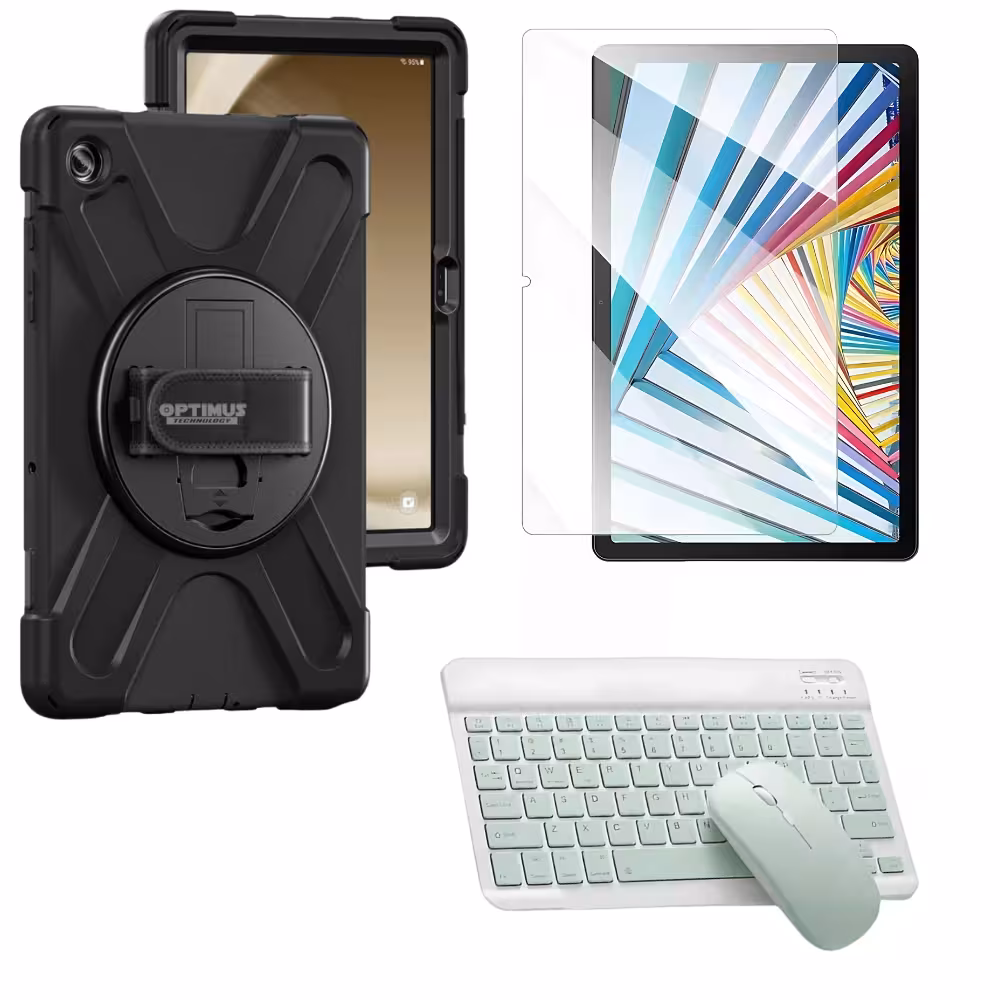 Kit Vidrio + Case Protector con correa + Teclado Bluetooth Tablet Lenovo M10 HD 3rd Gen TB-328 2022 10.1 Pulgadas ZAAF0071CO