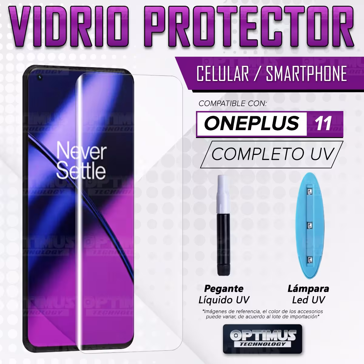 Vidrio templado Protector UV Dispersión Liquida para Celular Smartphone Oneplus 11 5G 2023 6.7 Pulgadas
