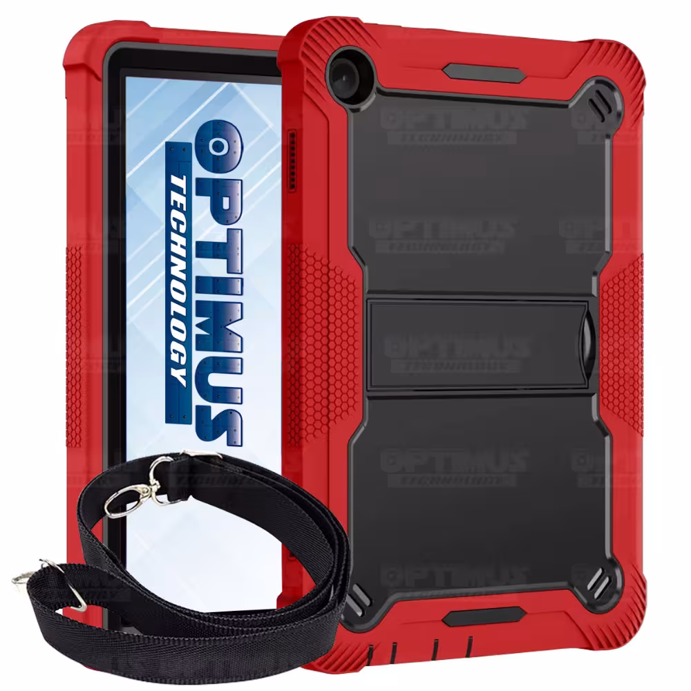 Estuche con Correa para Tablet Lenovo Tab M10 3era Gen 10.6 Pulgadas 2022 TB-125FU / TB-128F Anti golpes soporte Estilo 2 Rojo