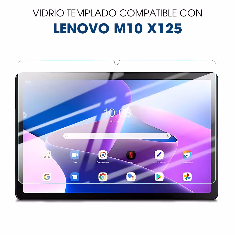 Kit Vidrio Templado Y Estuche Protector con Correa para Tablet Lenovo Tab M10 Plus 3era Gen 10.6 Pulgadas 2022 TB-125FU