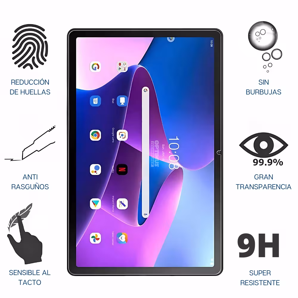Kit Vidrio Templado Y Estuche Protector con Correa para Tablet Lenovo Tab M10 Plus 3era Gen 10.6 Pulgadas 2022 TB-125FU