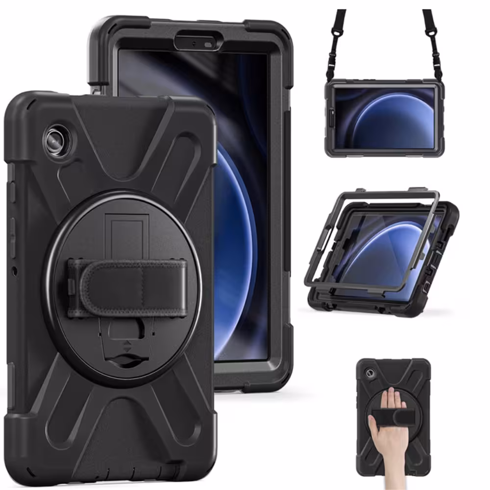 Kit Vidrio Templado Y Estuche Protector con Correa para Tablet Lenovo Tab M10 Plus 3era Gen 10.6 Pulgadas 2022 TB-125FU