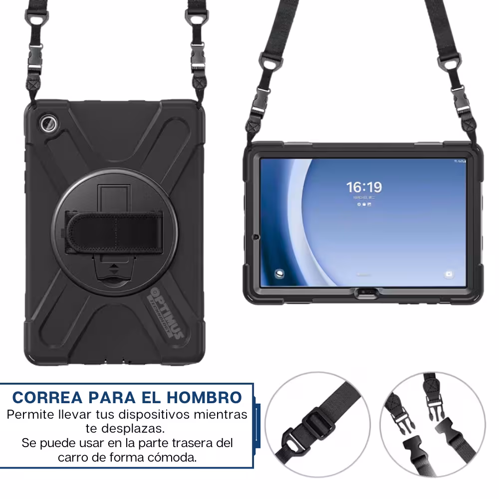 Kit Vidrio Templado Y Estuche Protector con Correa para Tablet Lenovo Tab M10 Plus 3era Gen 10.6 Pulgadas 2022 TB-125FU