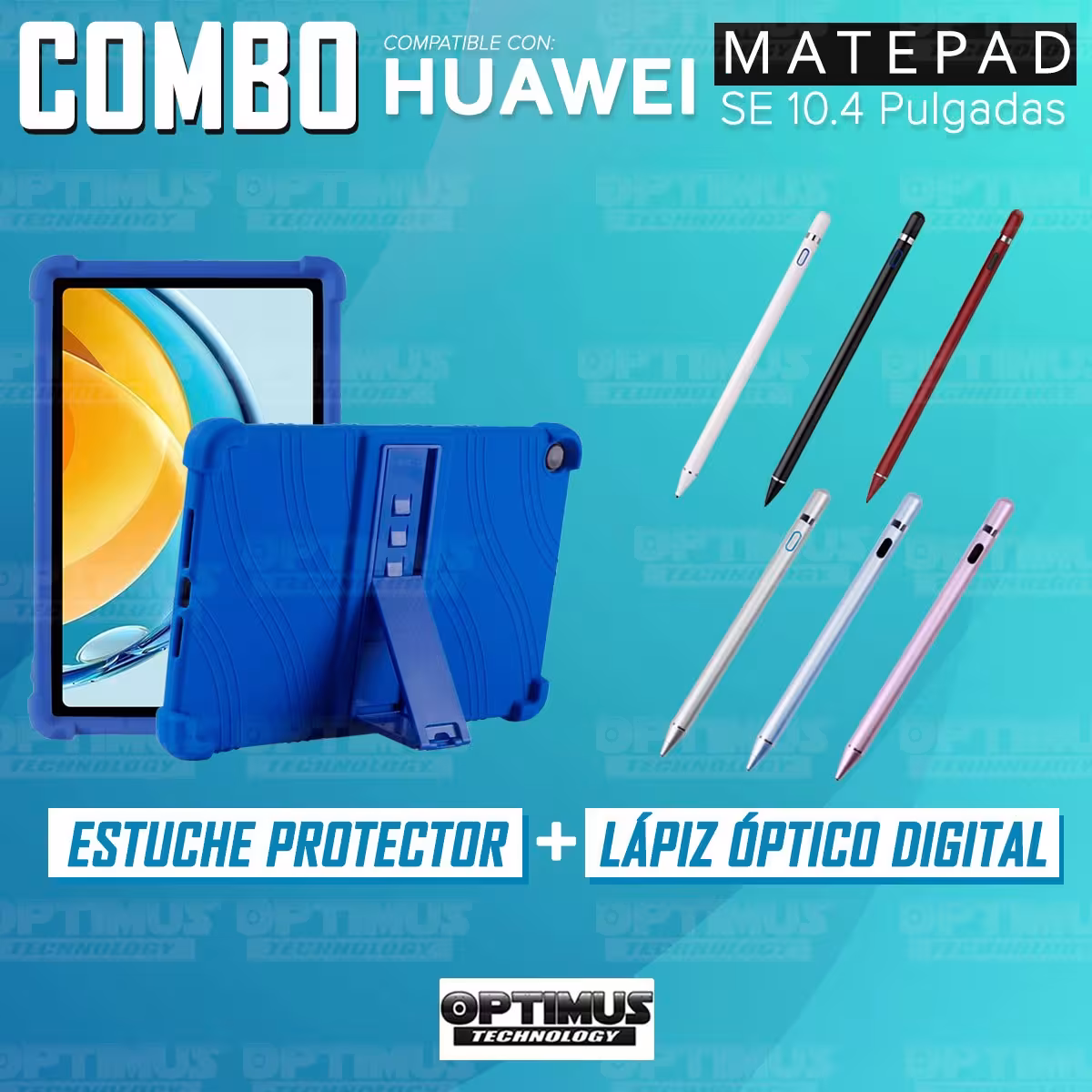 Kit Estuche Protector de goma antigolpes Y Lápiz Óptico Digital Stylus Pen para Tablet Huawei Matepad SE 10.4 Pulgadas 2023