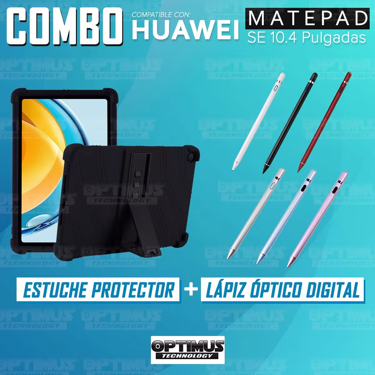 Kit Estuche Protector de goma antigolpes Y Lápiz Óptico Digital Stylus Pen para Tablet Huawei Matepad SE 10.4 Pulgadas 2023