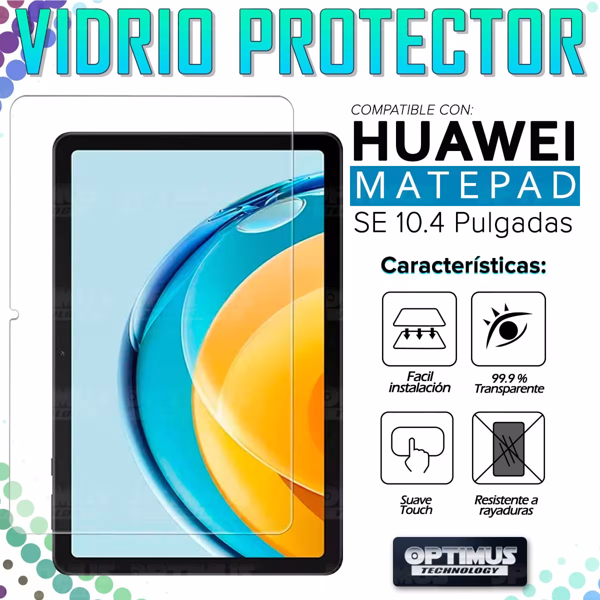 Kit Vidrio templado + Estuche Protector Goma + Teclado Bluetooth Tablet Huawei Matepad SE 10.4 Pulgadas 2023 AGS5-L09 / AGS5-W09