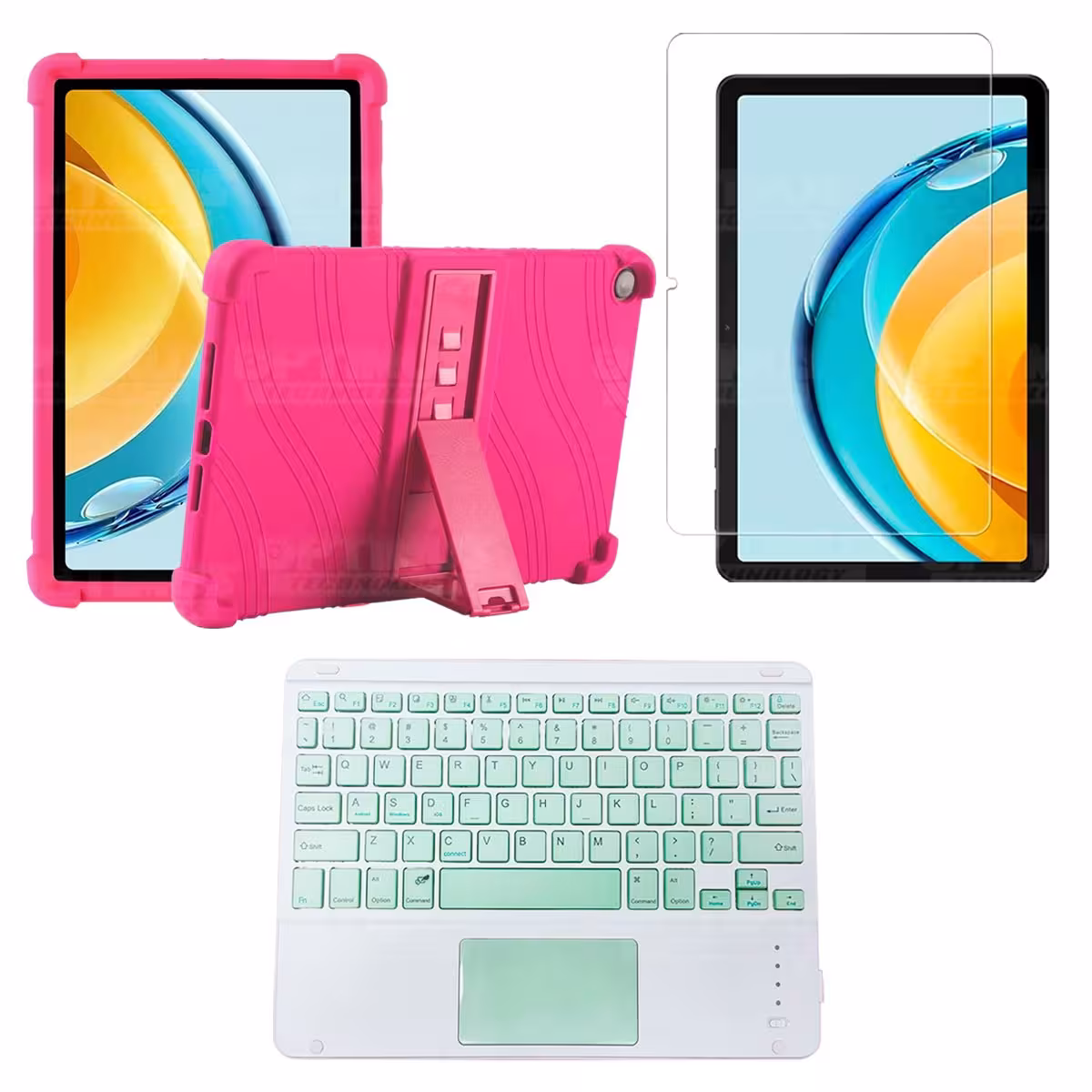 Kit Vidrio templado + Estuche Protector + Teclado Touchpad Bluetooth Tablet Huawei Matepad SE 10.4 Pulgadas 2023