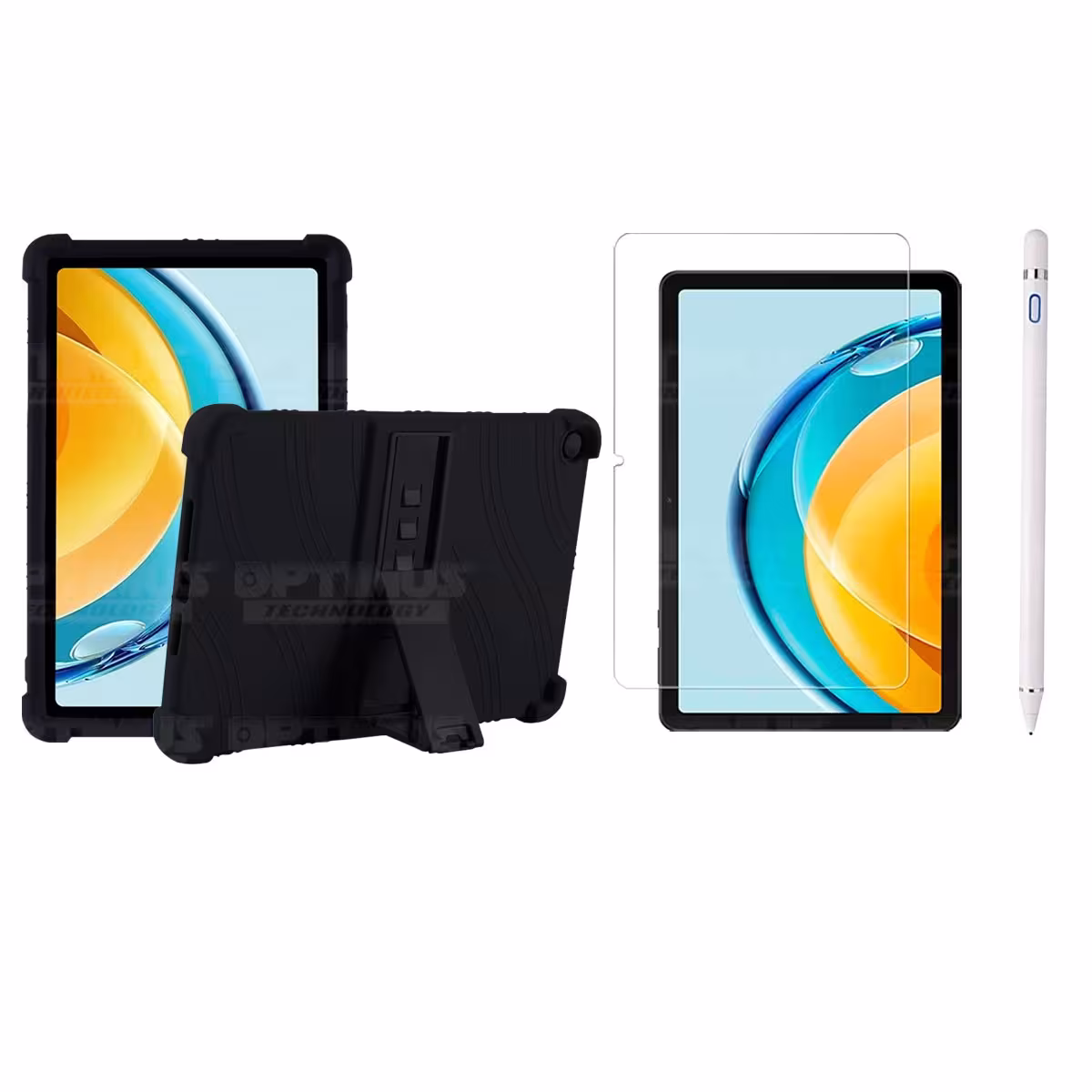 Kit Estuche Protector de goma + Vidrio Templado + Lápiz Digital para Tablet Huawei Matepad SE 10.4 Pulgadas 2023