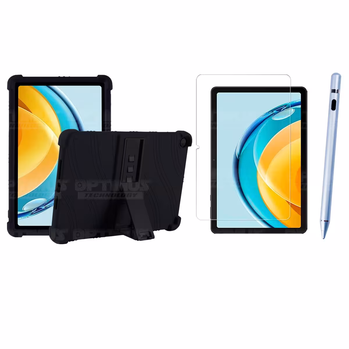 Kit Estuche Protector de goma + Vidrio Templado + Lápiz Digital para Tablet Huawei Matepad SE 10.4 Pulgadas 2023