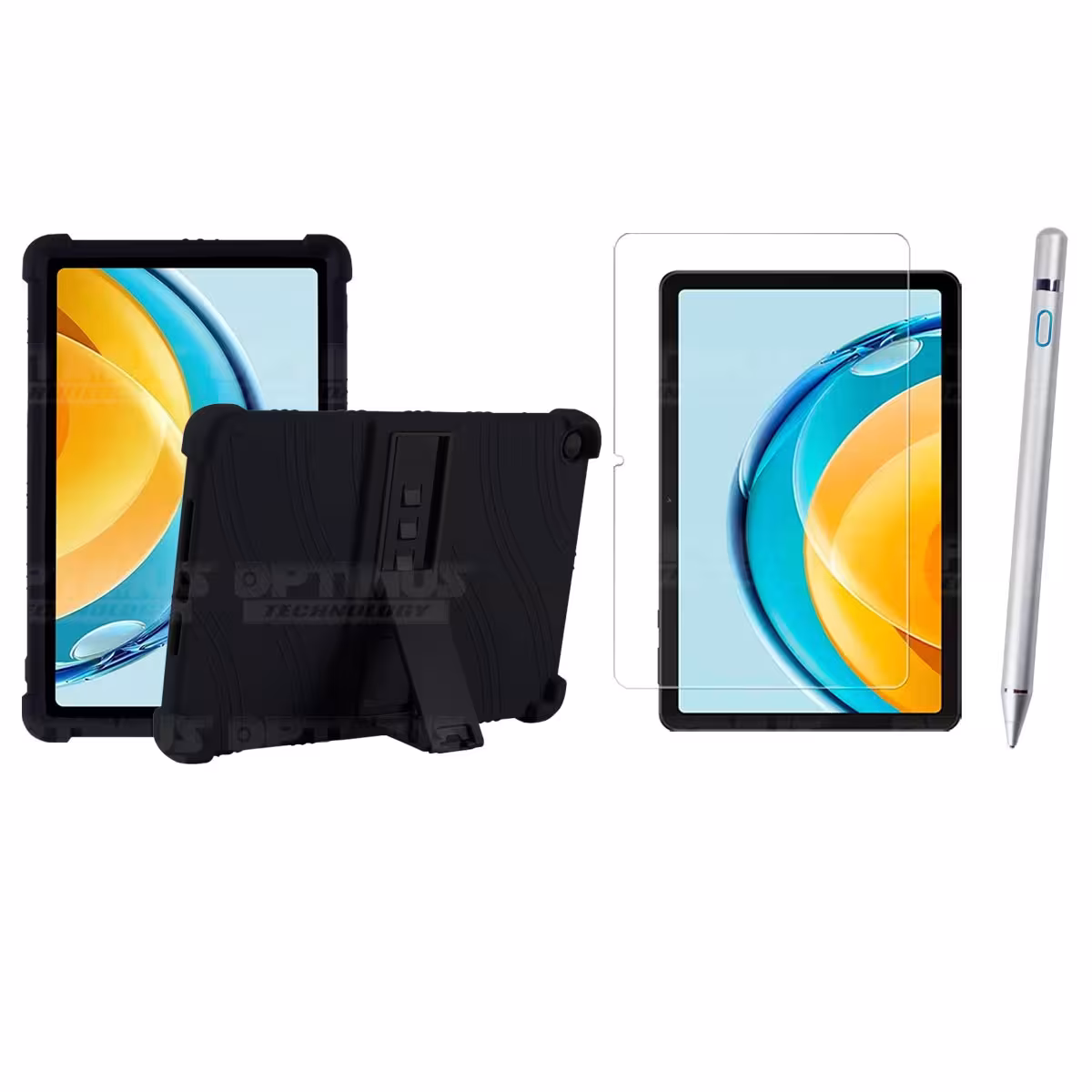 Kit Estuche Protector de goma + Vidrio Templado + Lápiz Digital para Tablet Huawei Matepad SE 10.4 Pulgadas 2023