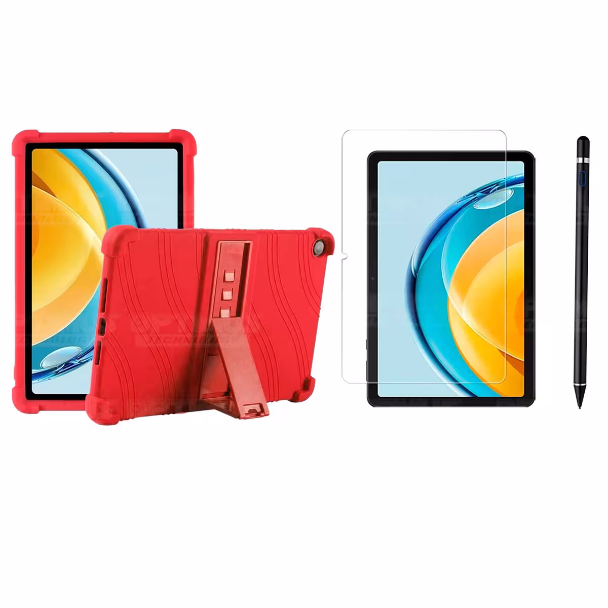 Kit Estuche Protector de goma + Vidrio Templado + Lápiz Digital para Tablet Huawei Matepad SE 10.4 Pulgadas 2023