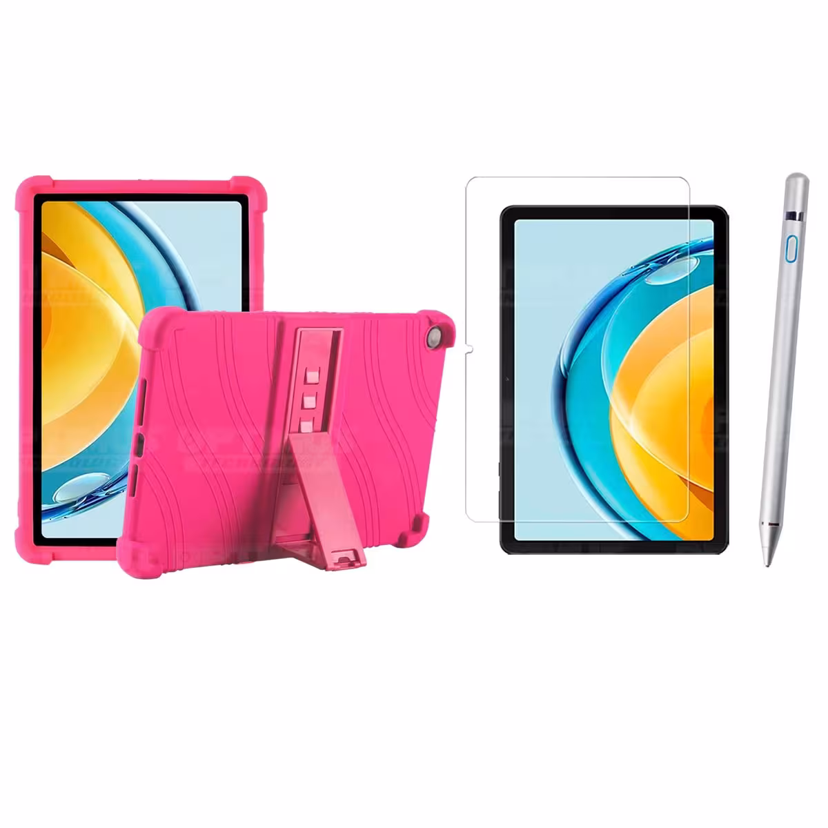 Kit Estuche Protector de goma + Vidrio Templado + Lápiz Digital para Tablet Huawei Matepad SE 10.4 Pulgadas 2023