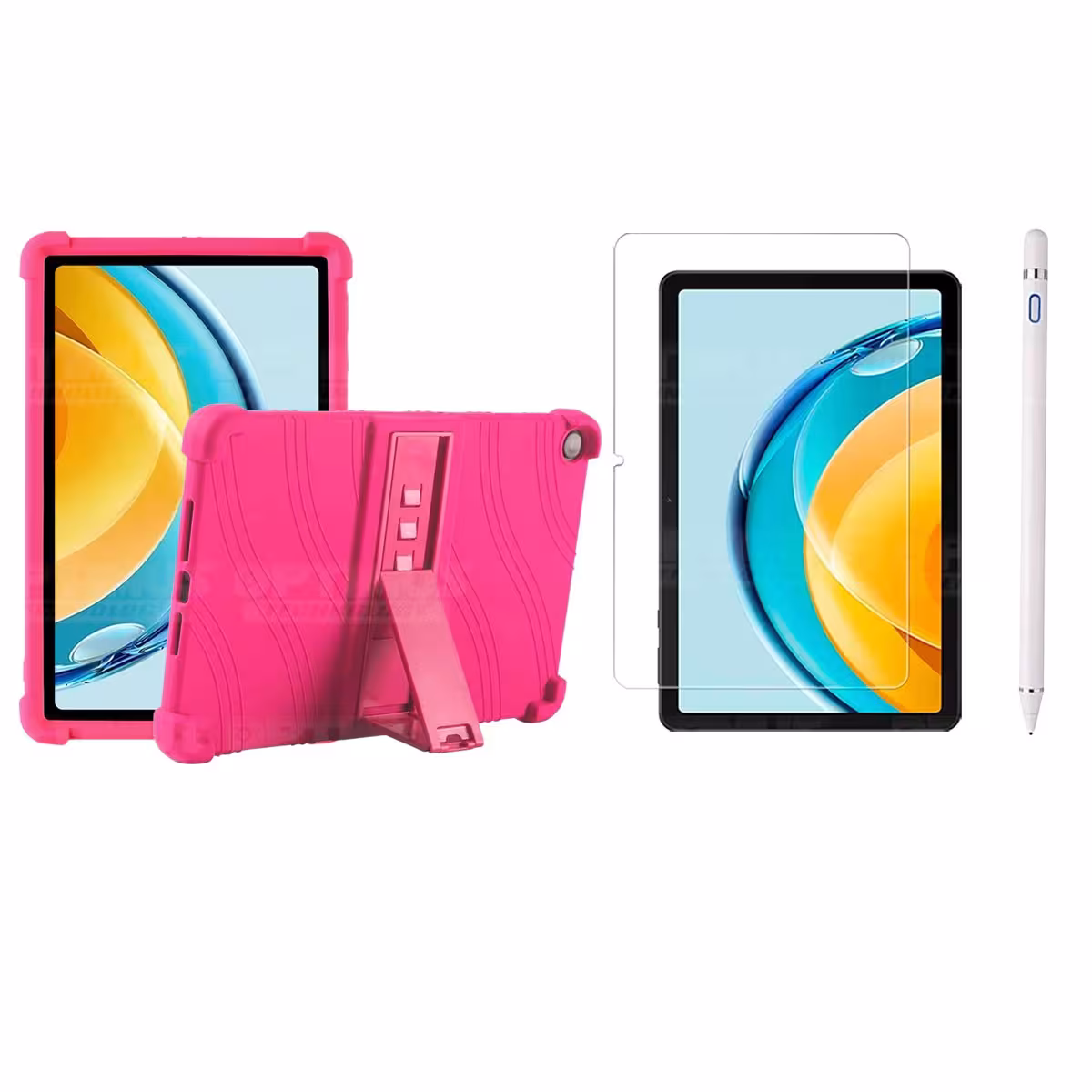 Kit Estuche Protector de goma + Vidrio Templado + Lápiz Digital para Tablet Huawei Matepad SE 10.4 Pulgadas 2023