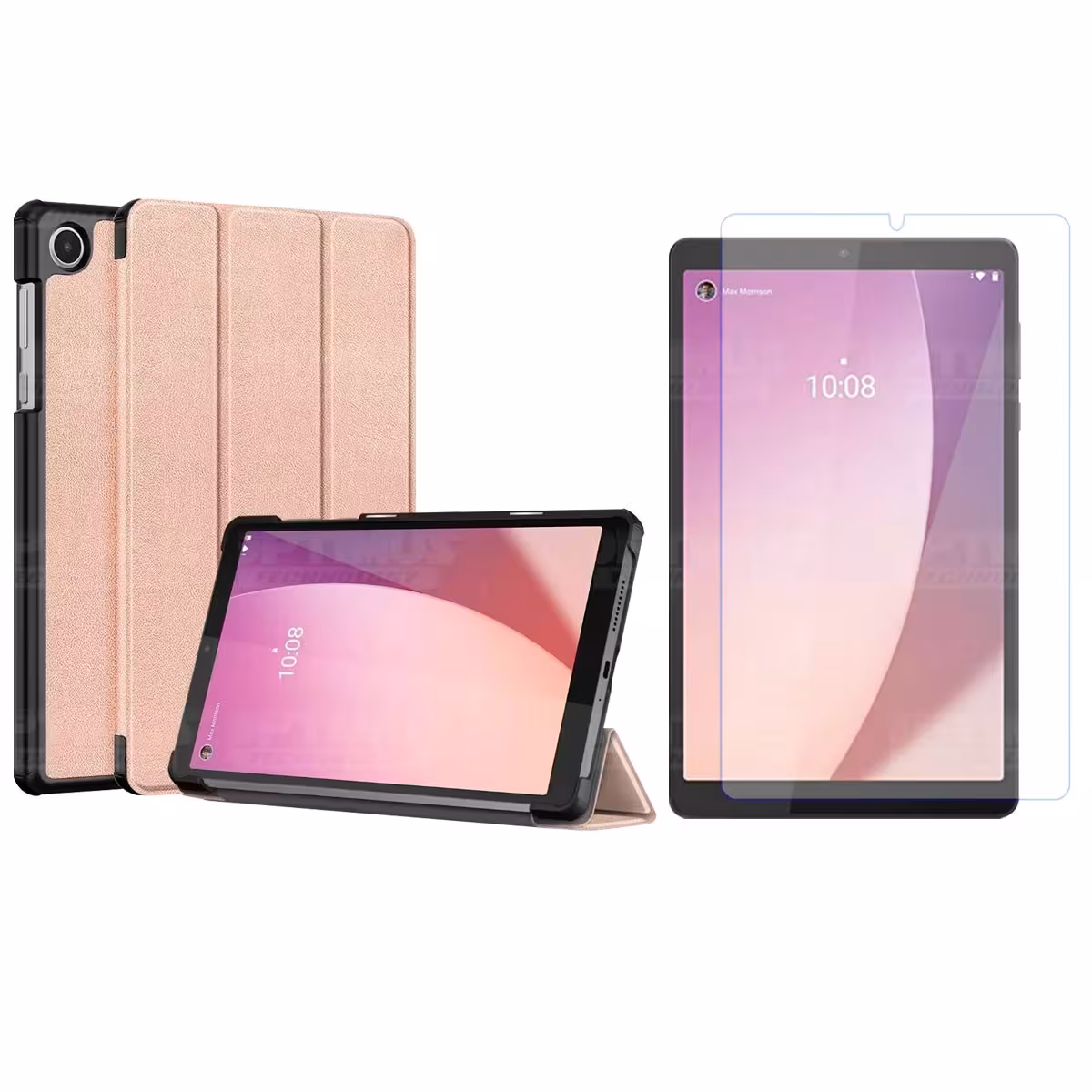 Kit Vidrio Cristal Templado Y Estuche Case Protector para Tablet Lenovo Tab M8 4ta Gen TB-300FU / TB-300XU 8 Pulgadas 2023