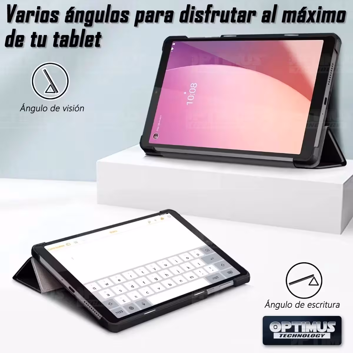 Kit Case Forro Protector + Teclado y Mouse Ratón Bluetooth para Tablet Lenovo Tab M8 4ta Generación TB-300FU 8 Pulgadas 2023