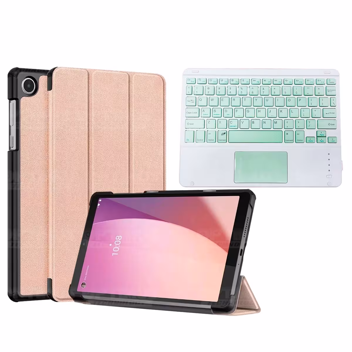 Kit Case Folio Protector + Teclado Mouse Touchpad Bluetooth para Tablet Lenovo Tab M8 4ta Gen 8 Pulgadas 2023