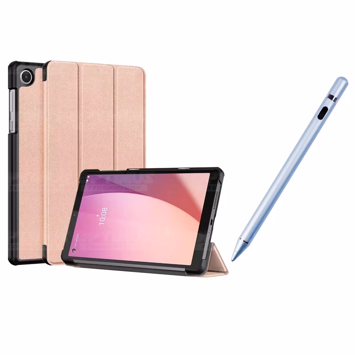 Kit Case Forro Protector + Lápiz Óptico Digital Stylus Pen para Tablet Lenovo Tab M8 4ta Gen TB-300FU / TB-300XU 8 Pulg 2023