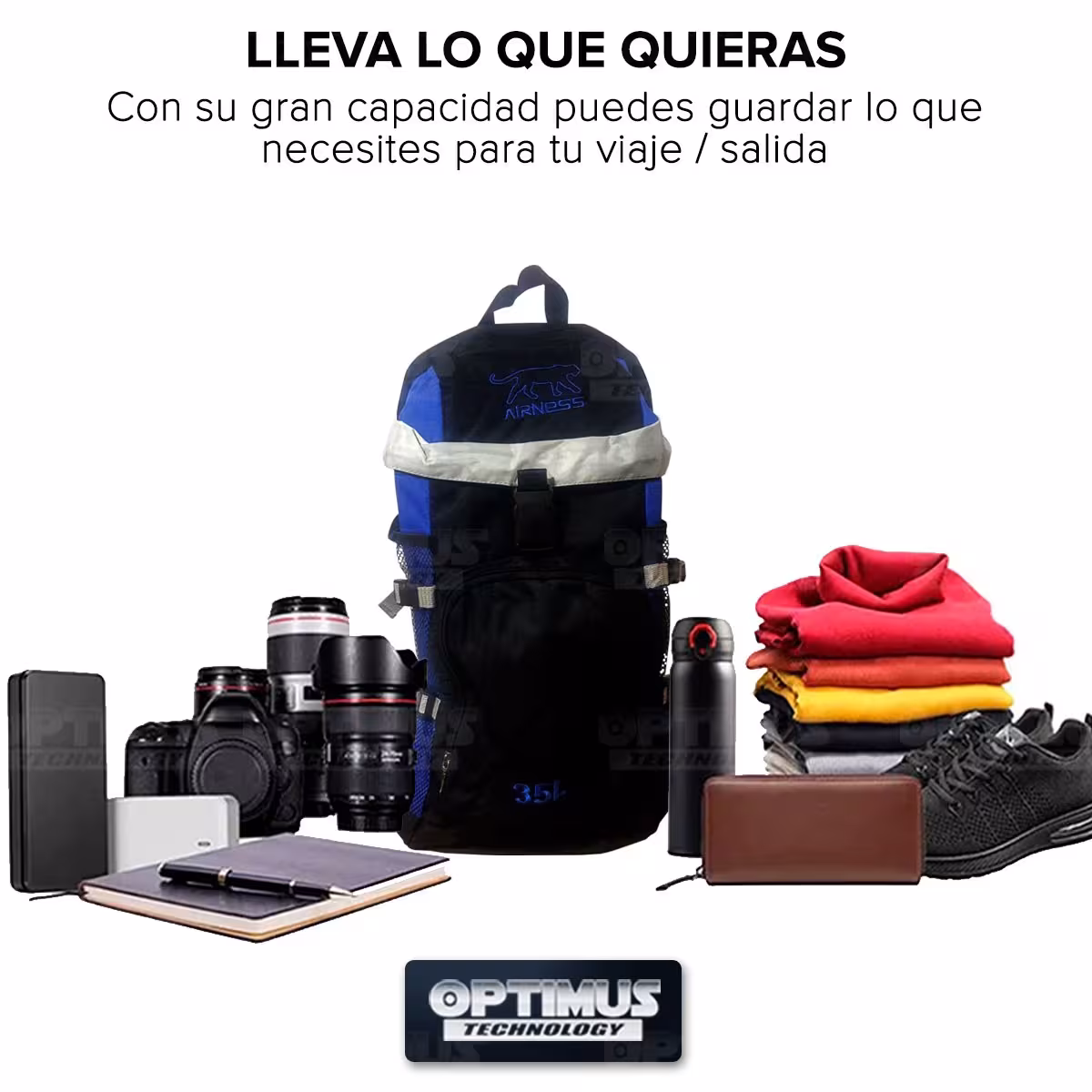 Maleta morral mochila de viaje camping 35L Unisex mediana cómoda gran capacidad para hombre y mujer