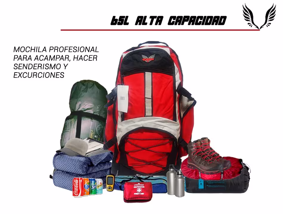Maleta mochila morral unisex OPTIMUS Travels para camping viajes de senderismo y turismo de 65L