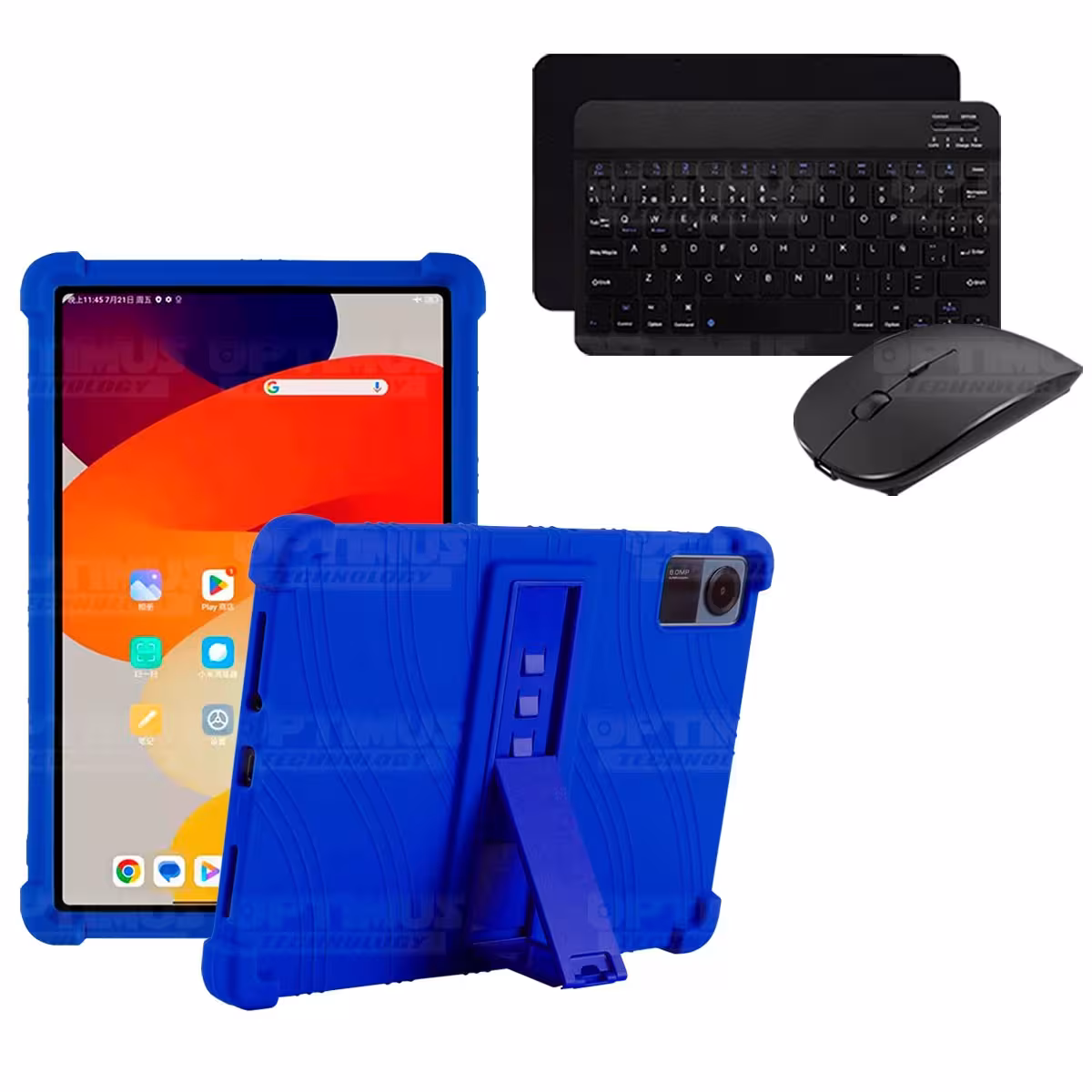 Kit Case Forro Protector Antigolpes + Teclado y Mouse Bluetooth para Tablet Xiaomi Redmi Pad SE 11 Pulgadas 2023 Wifi