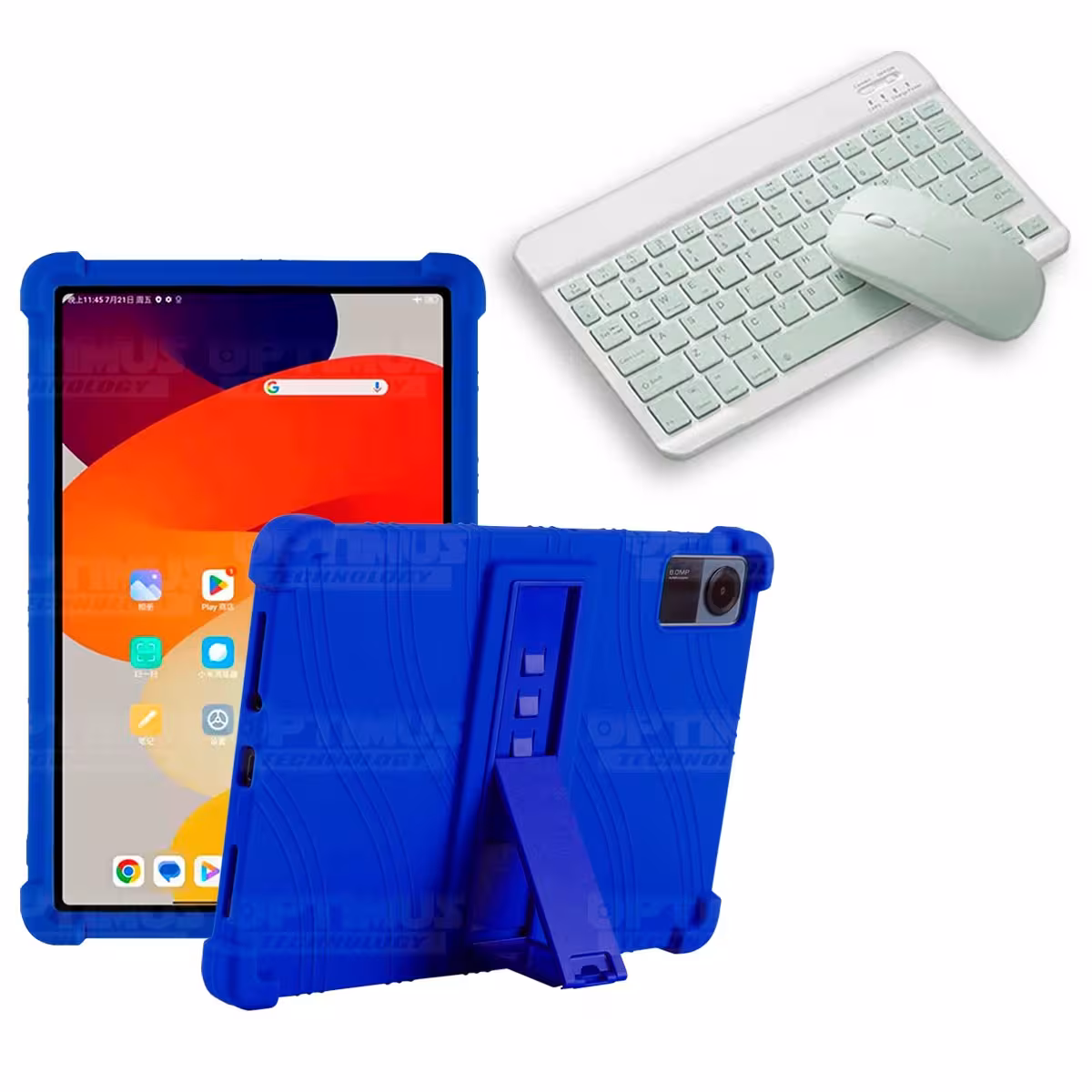 Kit Case Forro Protector Antigolpes + Teclado y Mouse Bluetooth para Tablet Xiaomi Redmi Pad SE 11 Pulgadas 2023 Wifi