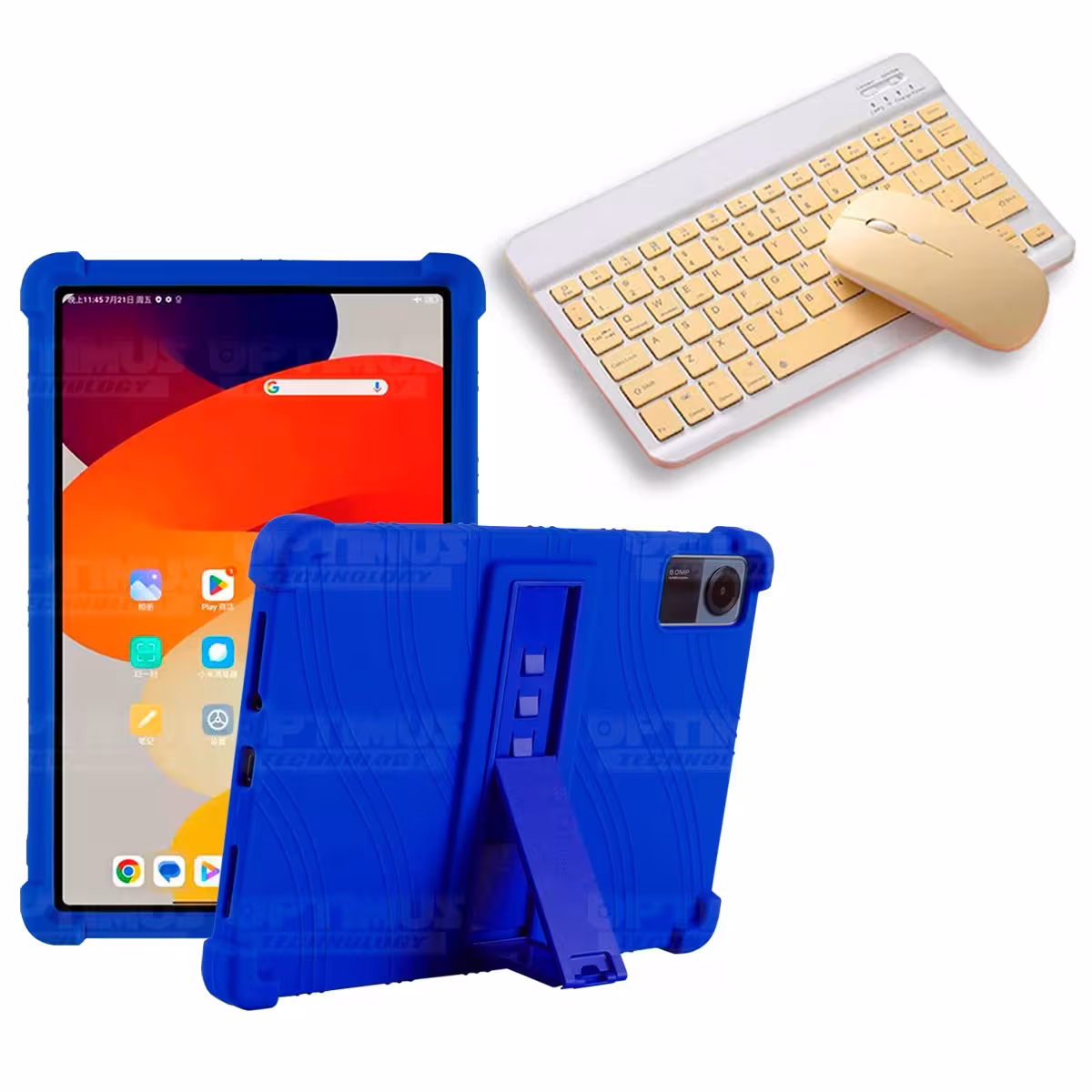 Kit Case Forro Protector Antigolpes + Teclado y Mouse Bluetooth para Tablet Xiaomi Redmi Pad SE 11 Pulgadas 2023 Wifi