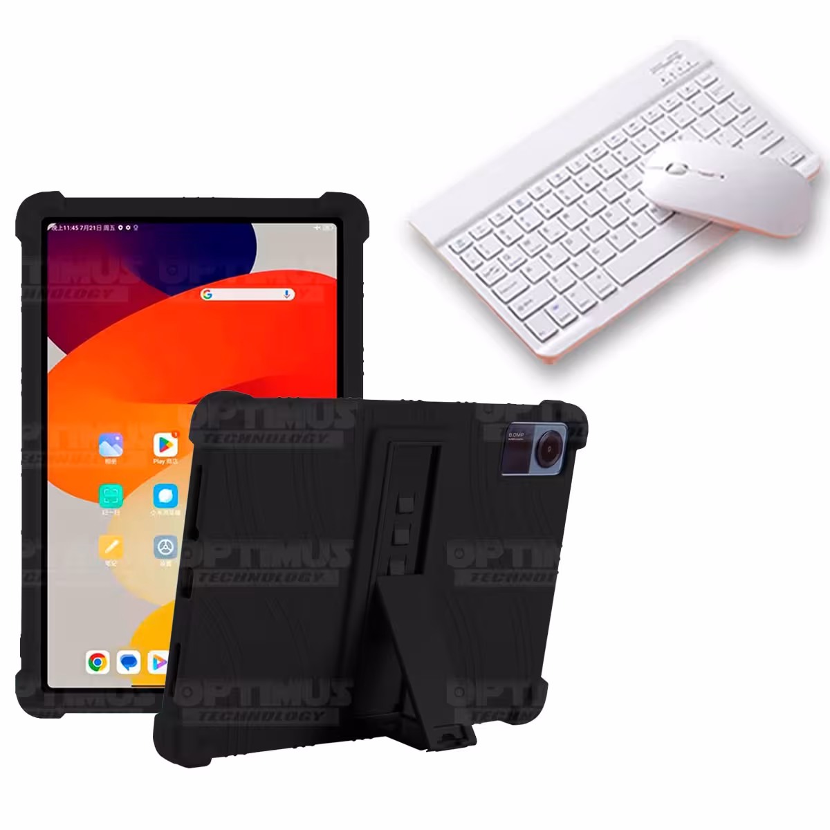 Kit Case Forro Protector Antigolpes + Teclado y Mouse Bluetooth para Tablet Xiaomi Redmi Pad SE 11 Pulgadas 2023 Wifi