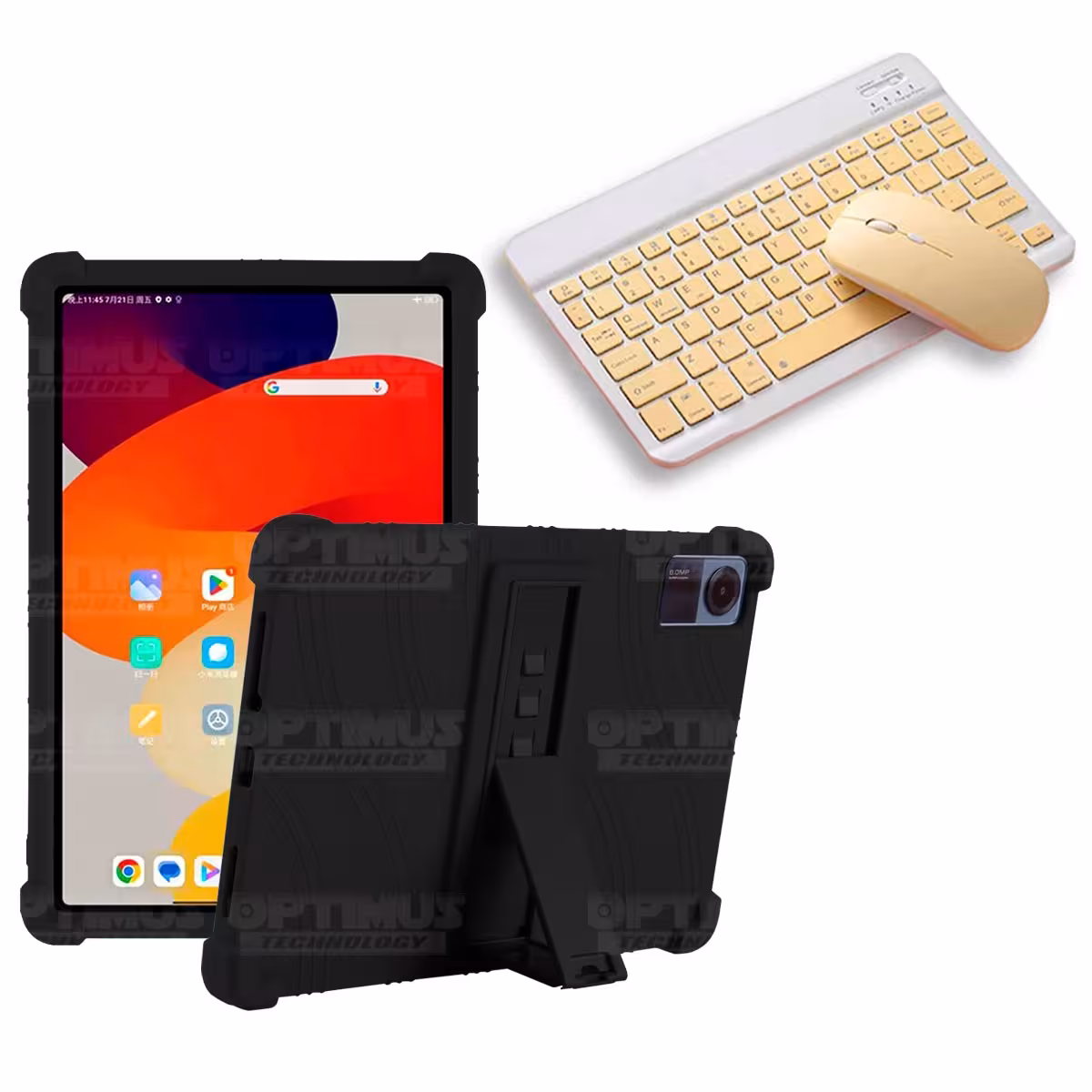 Kit Case Forro Protector Antigolpes + Teclado y Mouse Bluetooth para Tablet Xiaomi Redmi Pad SE 11 Pulgadas 2023 Wifi