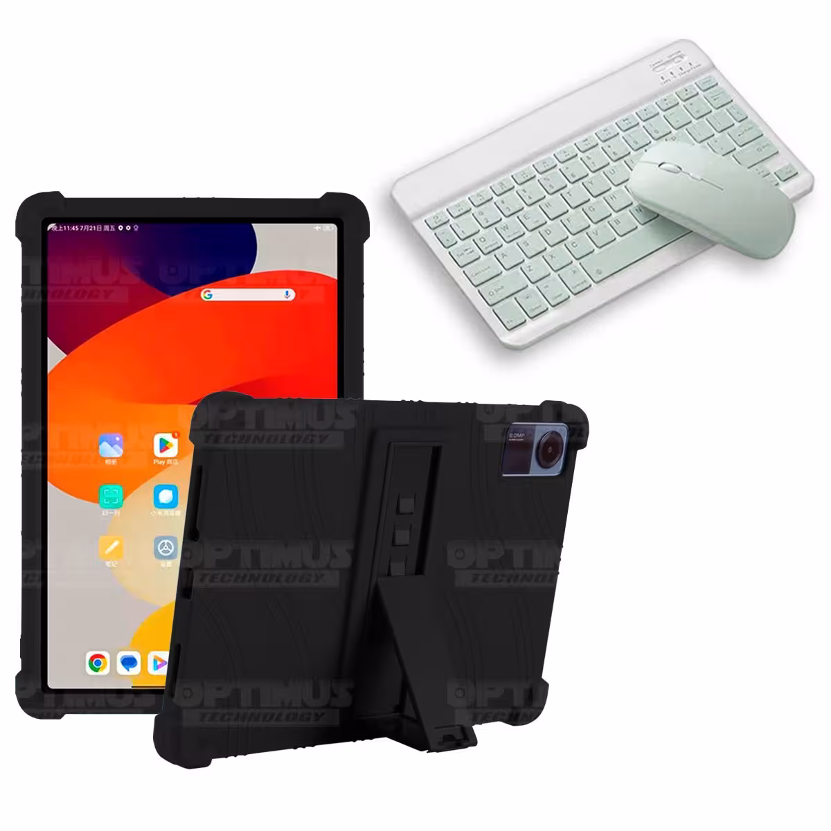 Kit Case Forro Protector Antigolpes + Teclado y Mouse Bluetooth para Tablet Xiaomi Redmi Pad SE 11 Pulgadas 2023 Wifi