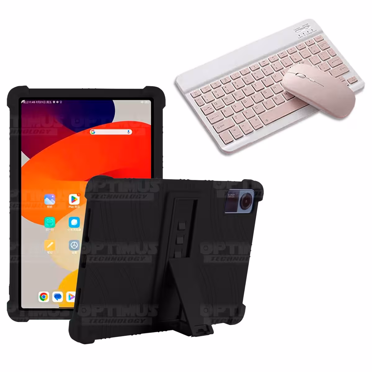 Kit Case Forro Protector Antigolpes + Teclado y Mouse Bluetooth para Tablet Xiaomi Redmi Pad SE 11 Pulgadas 2023 Wifi