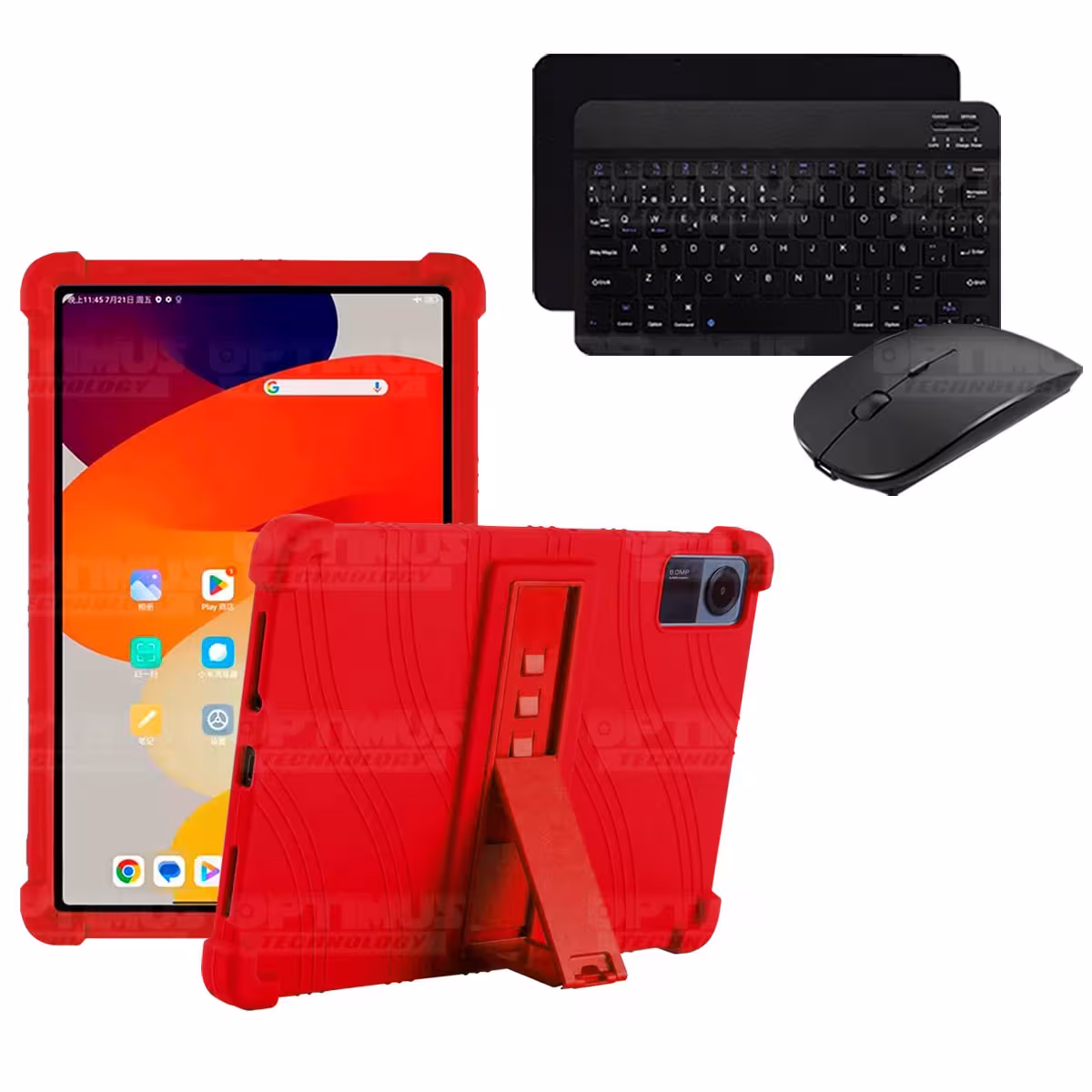 Kit Case Forro Protector Antigolpes + Teclado y Mouse Bluetooth para Tablet Xiaomi Redmi Pad SE 11 Pulgadas 2023 Wifi