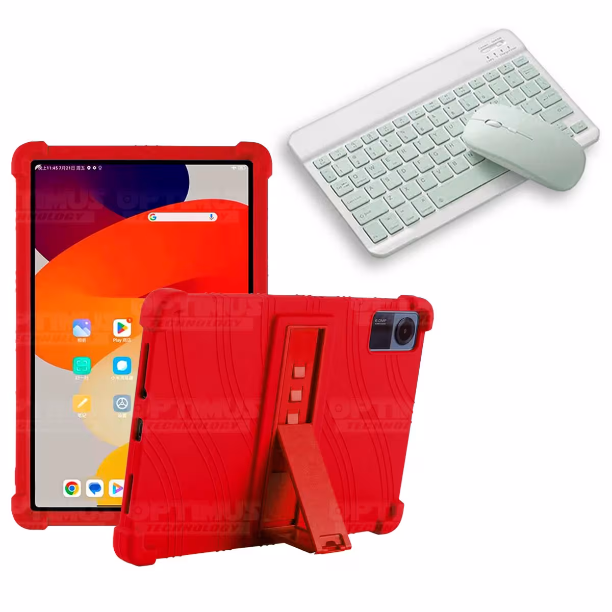 Kit Case Forro Protector Antigolpes + Teclado y Mouse Bluetooth para Tablet Xiaomi Redmi Pad SE 11 Pulgadas 2023 Wifi