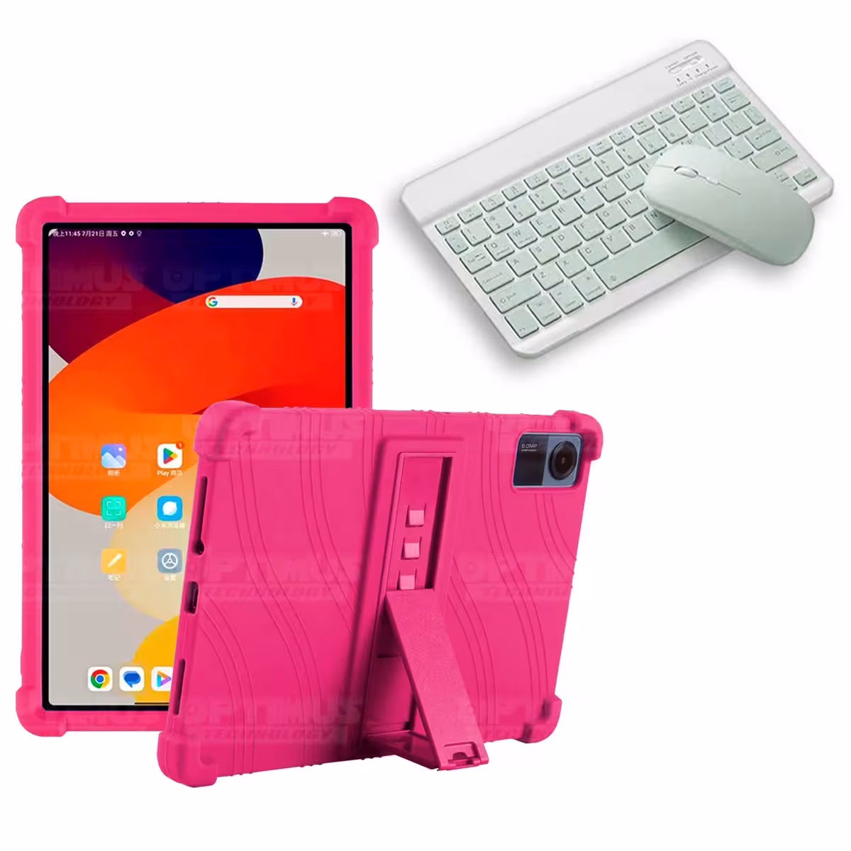 Kit Case Forro Protector Antigolpes + Teclado y Mouse Bluetooth para Tablet Xiaomi Redmi Pad SE 11 Pulgadas 2023 Wifi