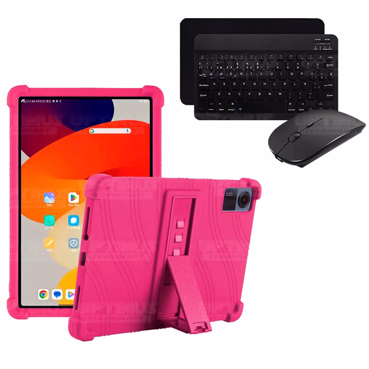 Kit Case Forro Protector Antigolpes + Teclado y Mouse Bluetooth para Tablet Xiaomi Redmi Pad SE 11 Pulgadas 2023 Wifi