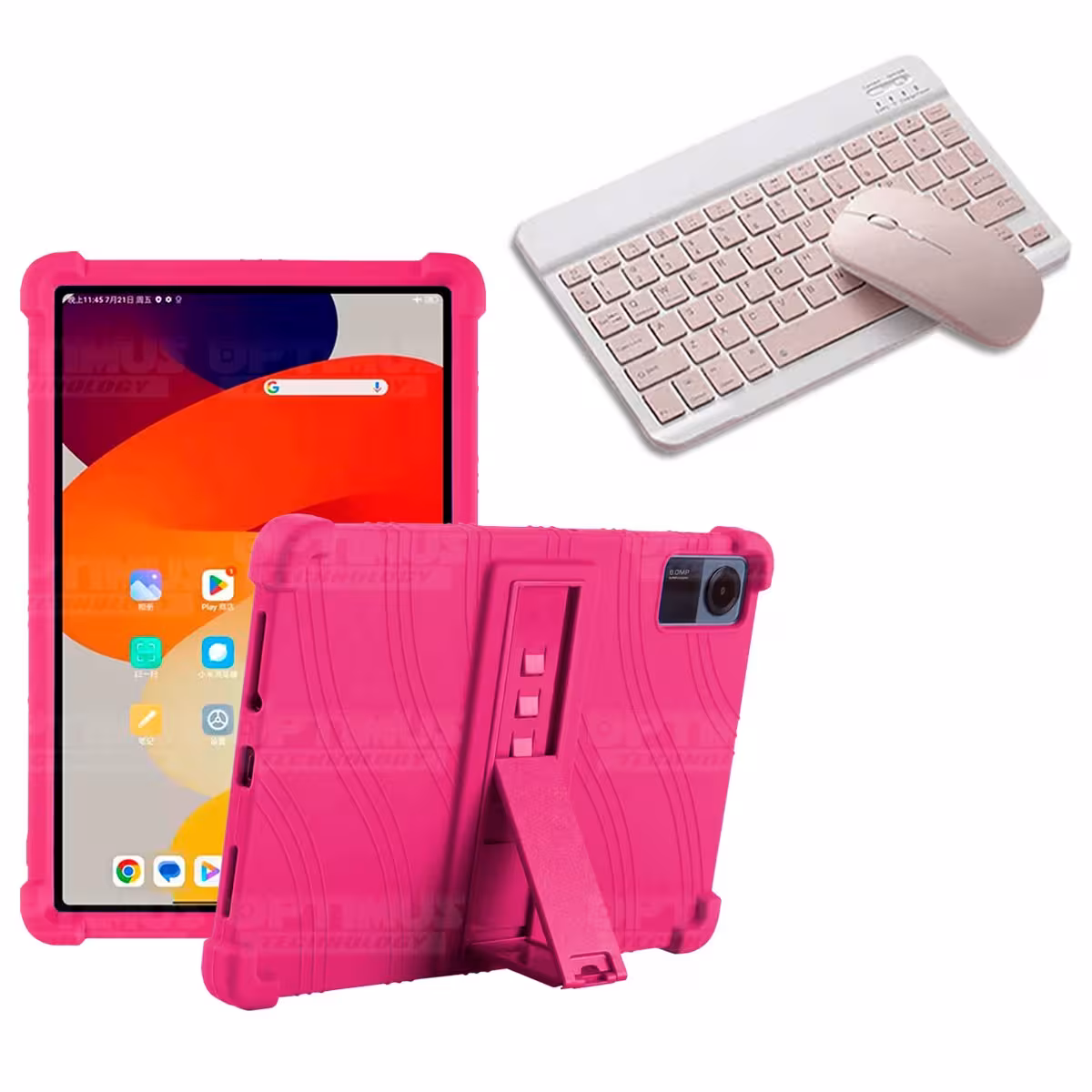 Kit Case Forro Protector Antigolpes + Teclado y Mouse Bluetooth para Tablet Xiaomi Redmi Pad SE 11 Pulgadas 2023 Wifi