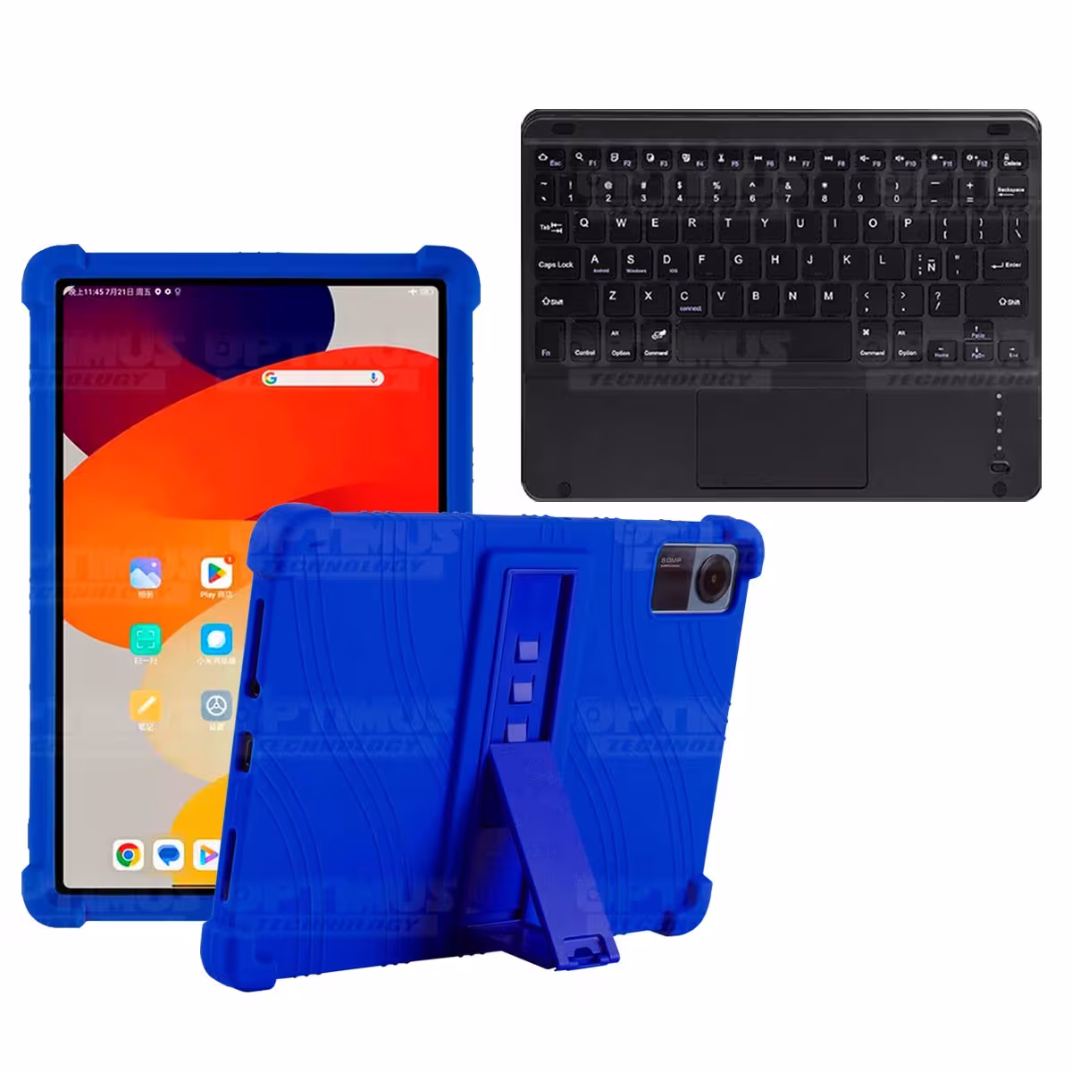Kit Case Estuche Protector Antigolpes + Teclado Mouse Touchpad Bluetooth para Tablet Xiaomi Redmi Pad SE 11 Pulgadas 2023 Wifi