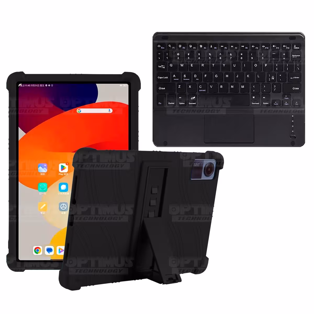 Kit Case Estuche Protector Antigolpes + Teclado Mouse Touchpad Bluetooth para Tablet Xiaomi Redmi Pad SE 11 Pulgadas 2023 Wifi