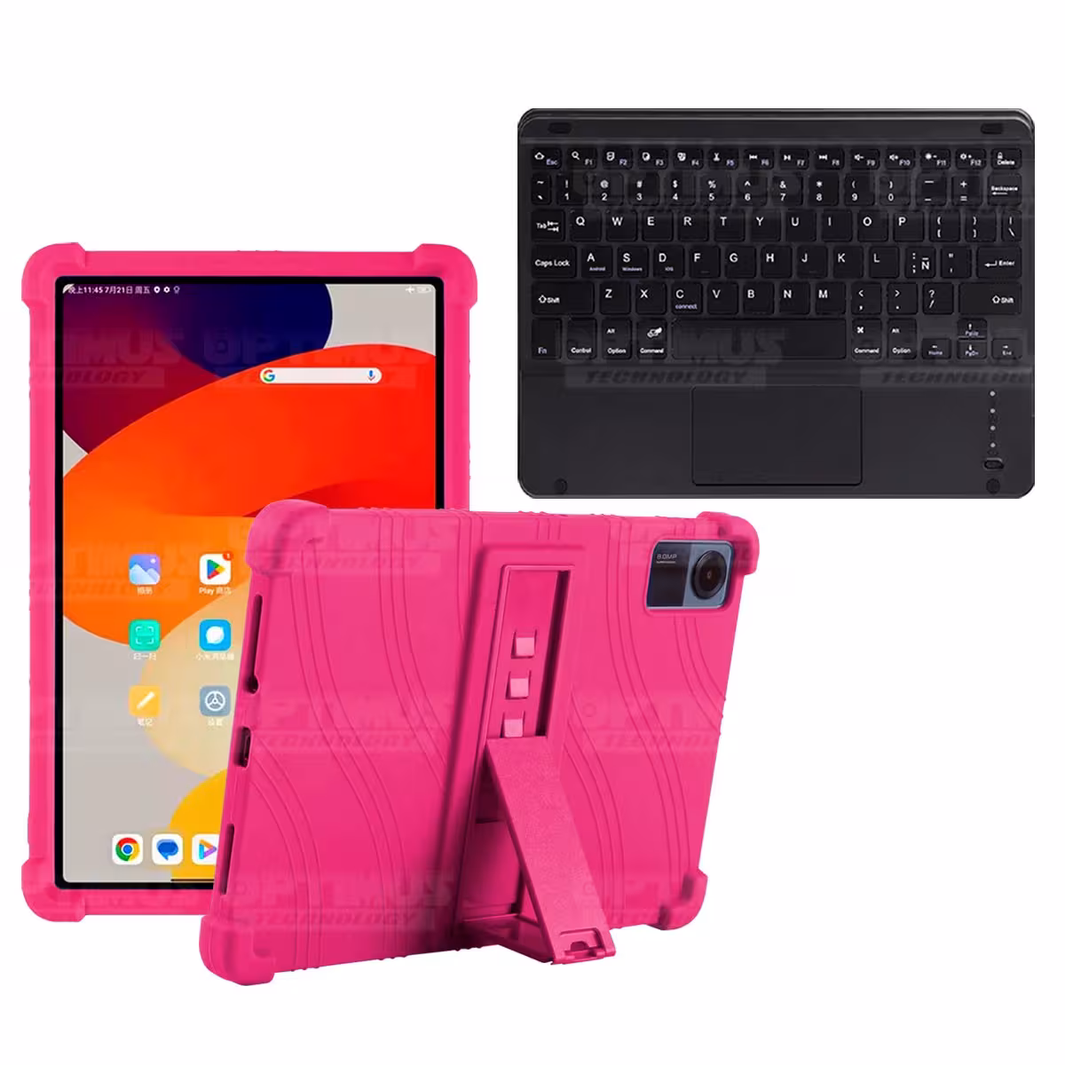 Kit Case Estuche Protector Antigolpes + Teclado Mouse Touchpad Bluetooth para Tablet Xiaomi Redmi Pad SE 11 Pulgadas 2023 Wifi