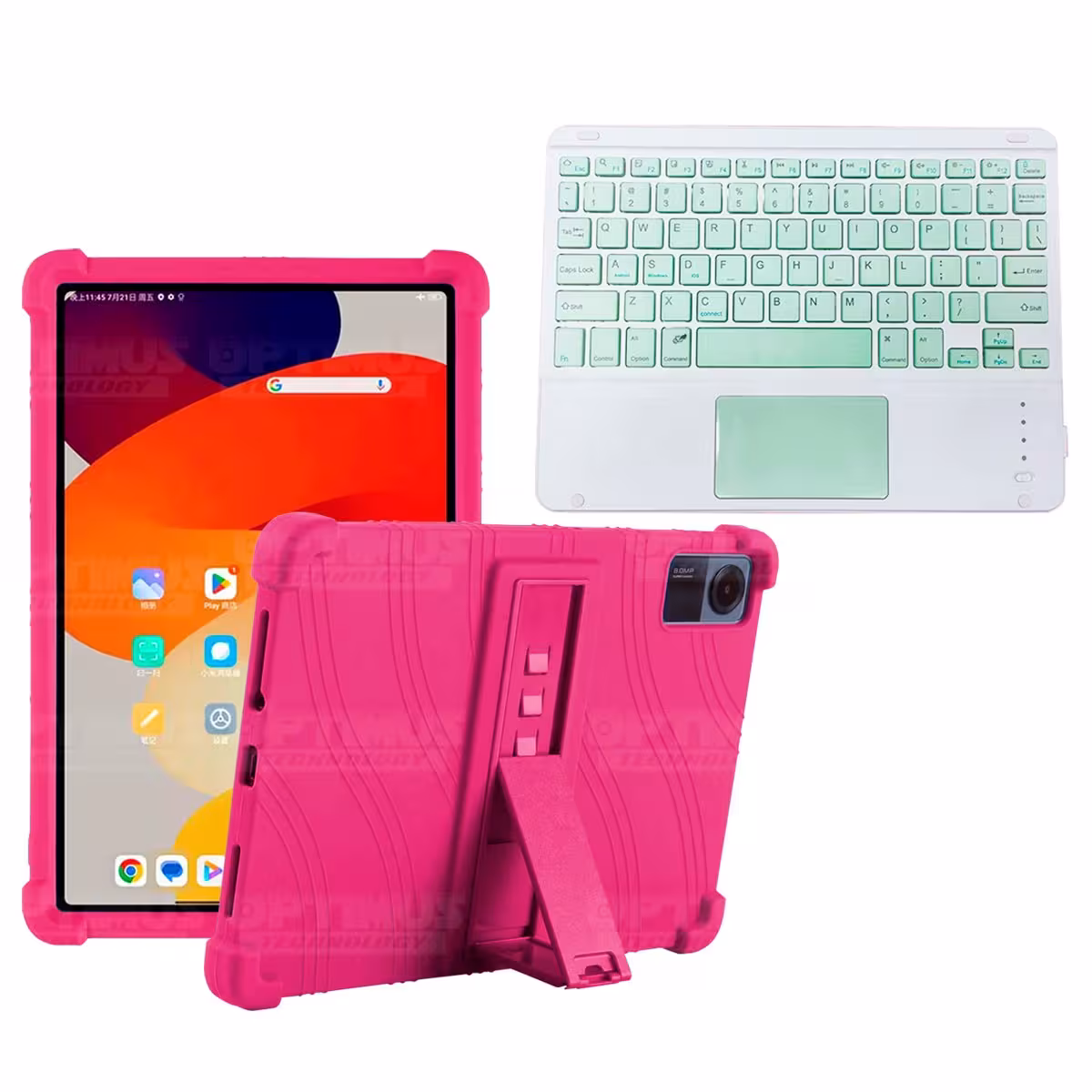Kit Case Estuche Protector Antigolpes + Teclado Mouse Touchpad Bluetooth para Tablet Xiaomi Redmi Pad SE 11 Pulgadas 2023 Wifi