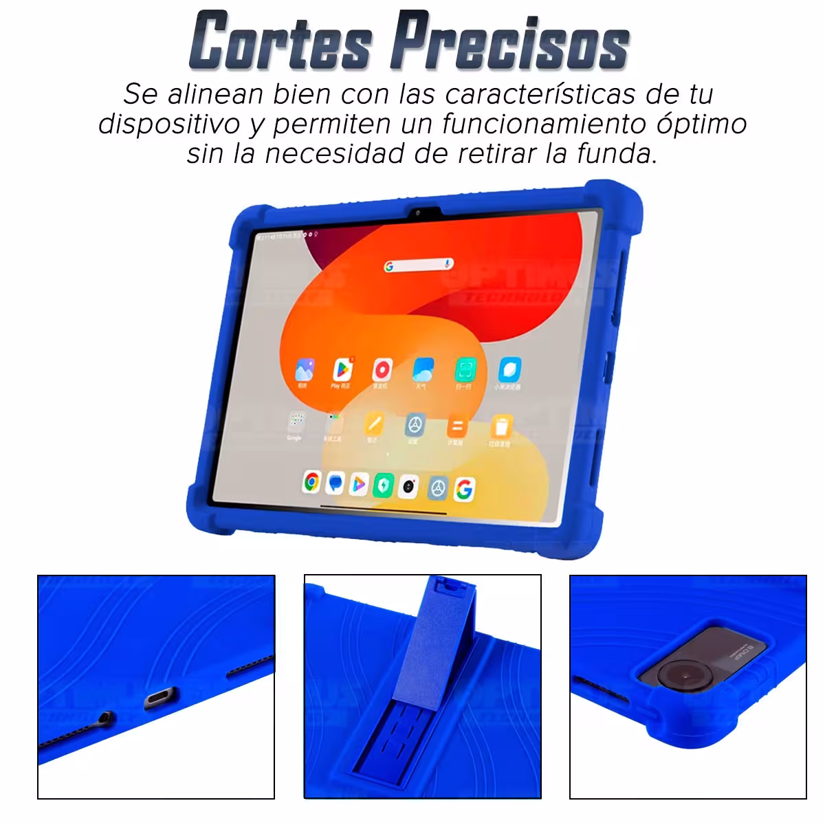 Kit Vidrio templado + Estuche Protector Goma + Teclado Bluetooth Tablet Xiaomi Redmi Pad SE 11 Pulgadas 2023 Wifi
