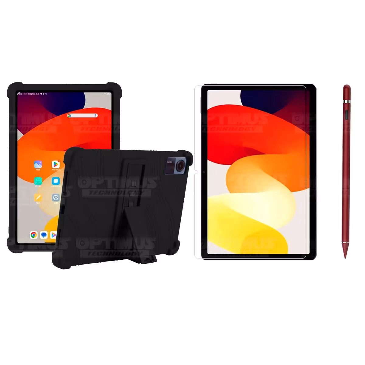 Kit Estuche Protector de goma + Vidrio Templado + Lápiz Digital para Tablet Xiaomi Redmi Pad SE 11 Pulgadas 2023 Wifi