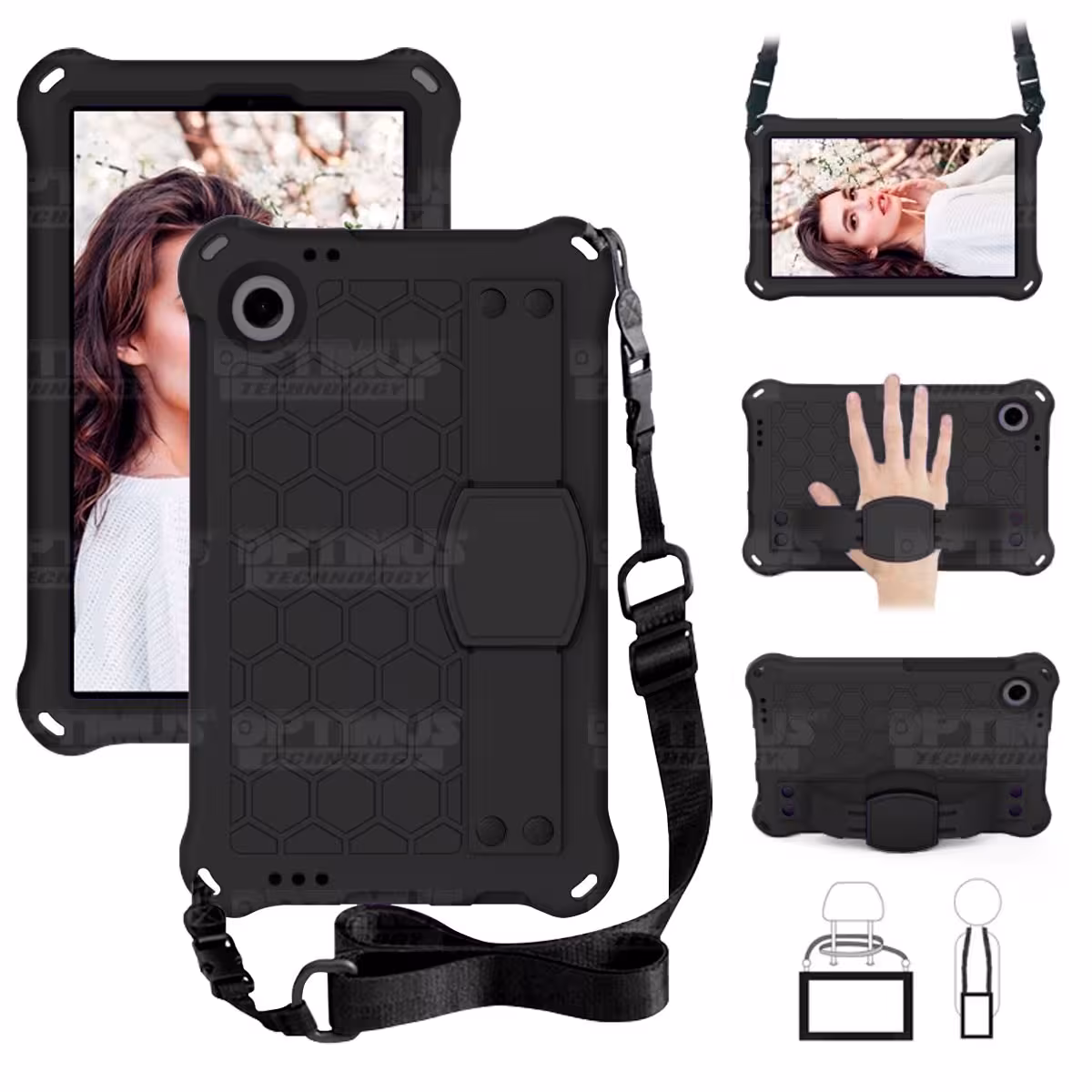 Estuche Protector con Correa Desmontable Tablet Blackview Tab 60 8.7 Pulgadas 2023 Anti golpes con soporte